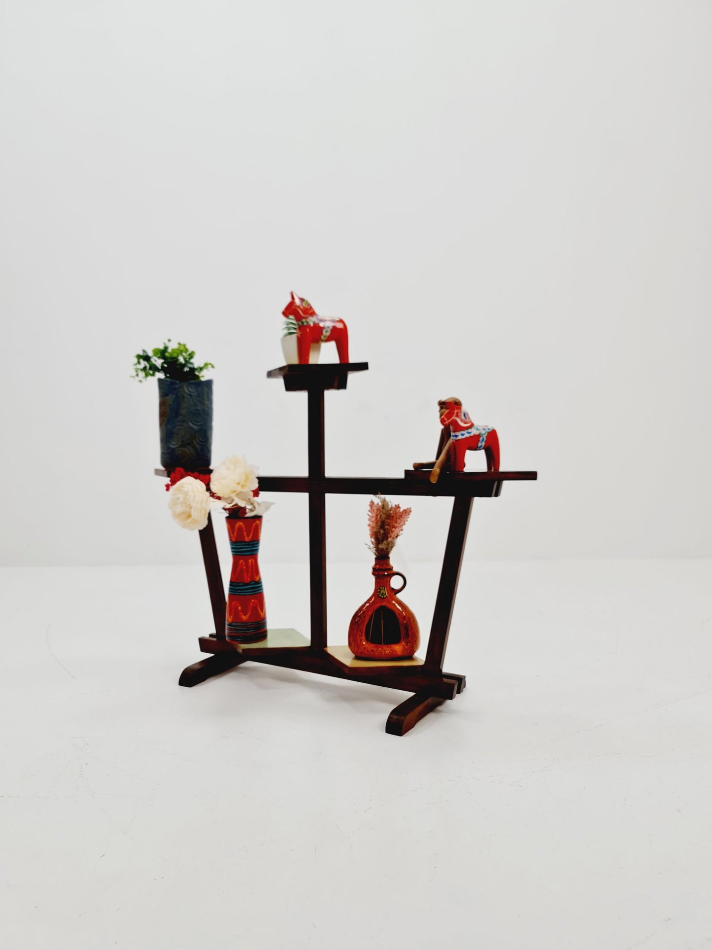 Big 1950s German Plant Stand, Colorful Vintage Mid-Century Minimalist Indoor Plant Stand Side Table Retro flower table