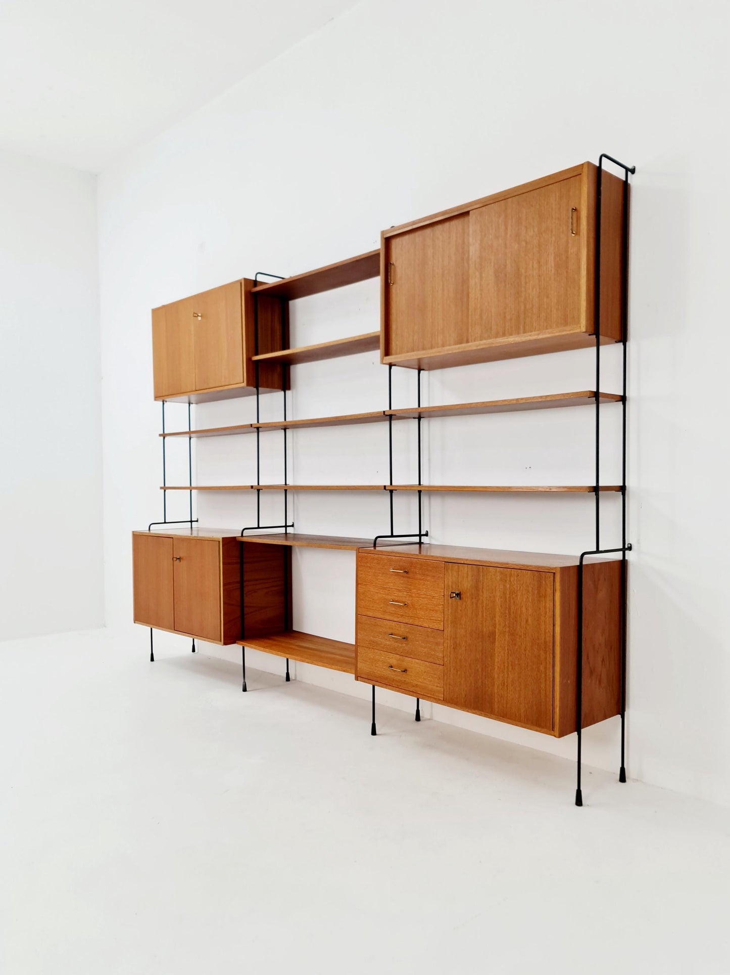 Mid century Teak shelving unit by Hilker for Omnia, Germany 1960s