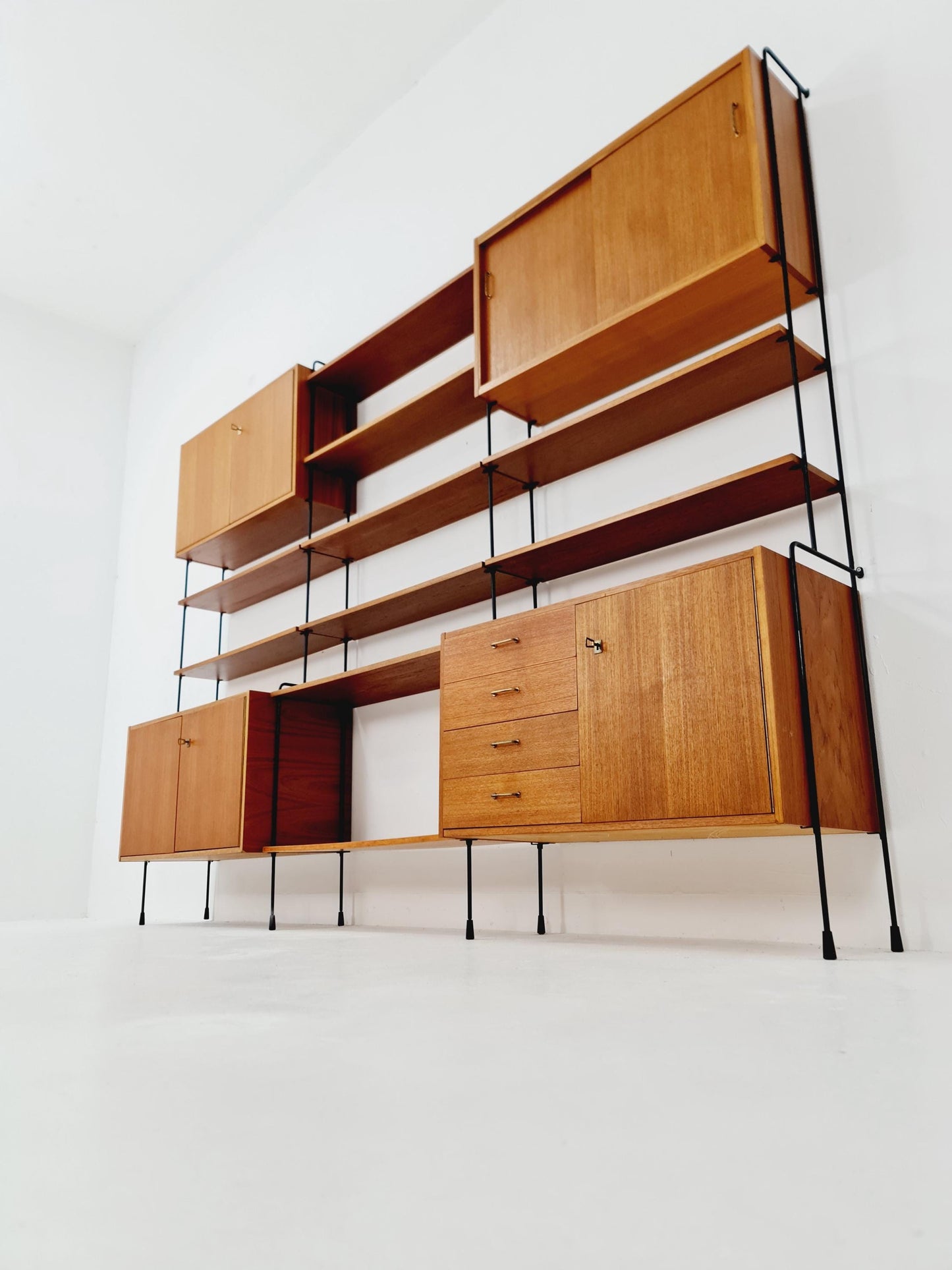 Mid century Teak shelving unit by Hilker for Omnia, Germany 1960s
