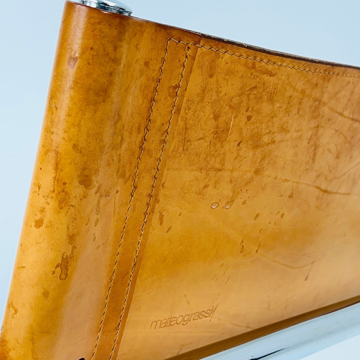 1 of 9 Mid century Matteo Grassi Mg5 cognac leather cantilevered chairs by Mart Stam italy 1980s