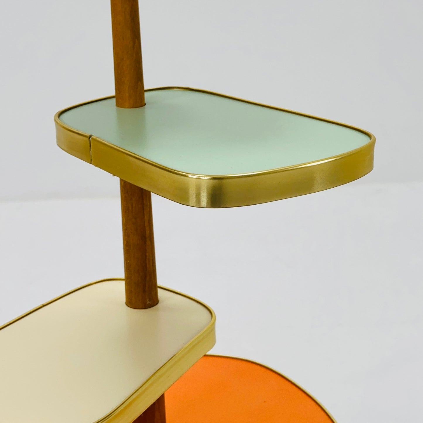 1950s German Plant Stand, Colorful Vintage Mid-Century Minimalist Indoor Plant Stand Side Table Retro flower table