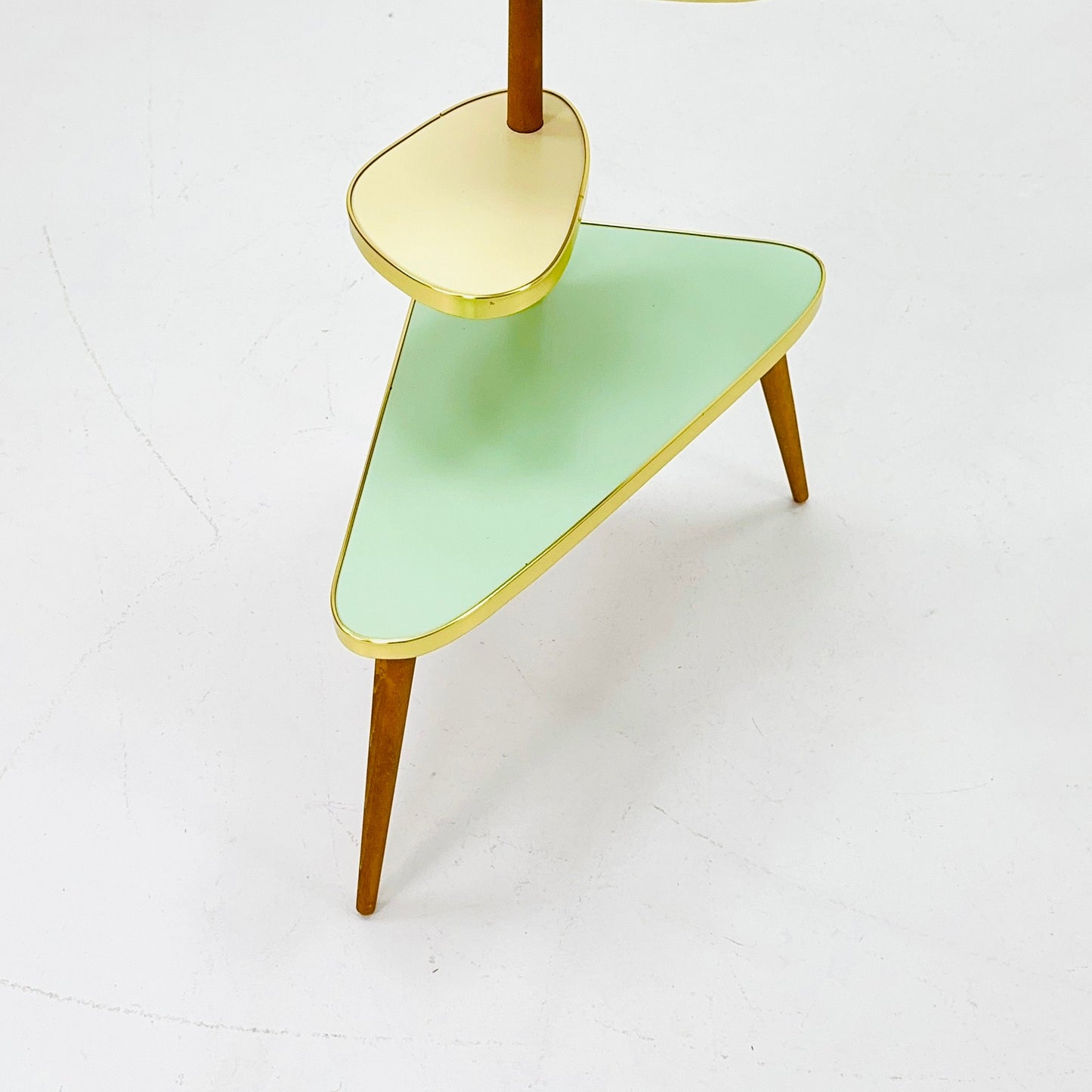 1950s German Plant Stand, Colorful Vintage Mid-Century Minimalist Indoor Plant Stand Side Table Retro flower table