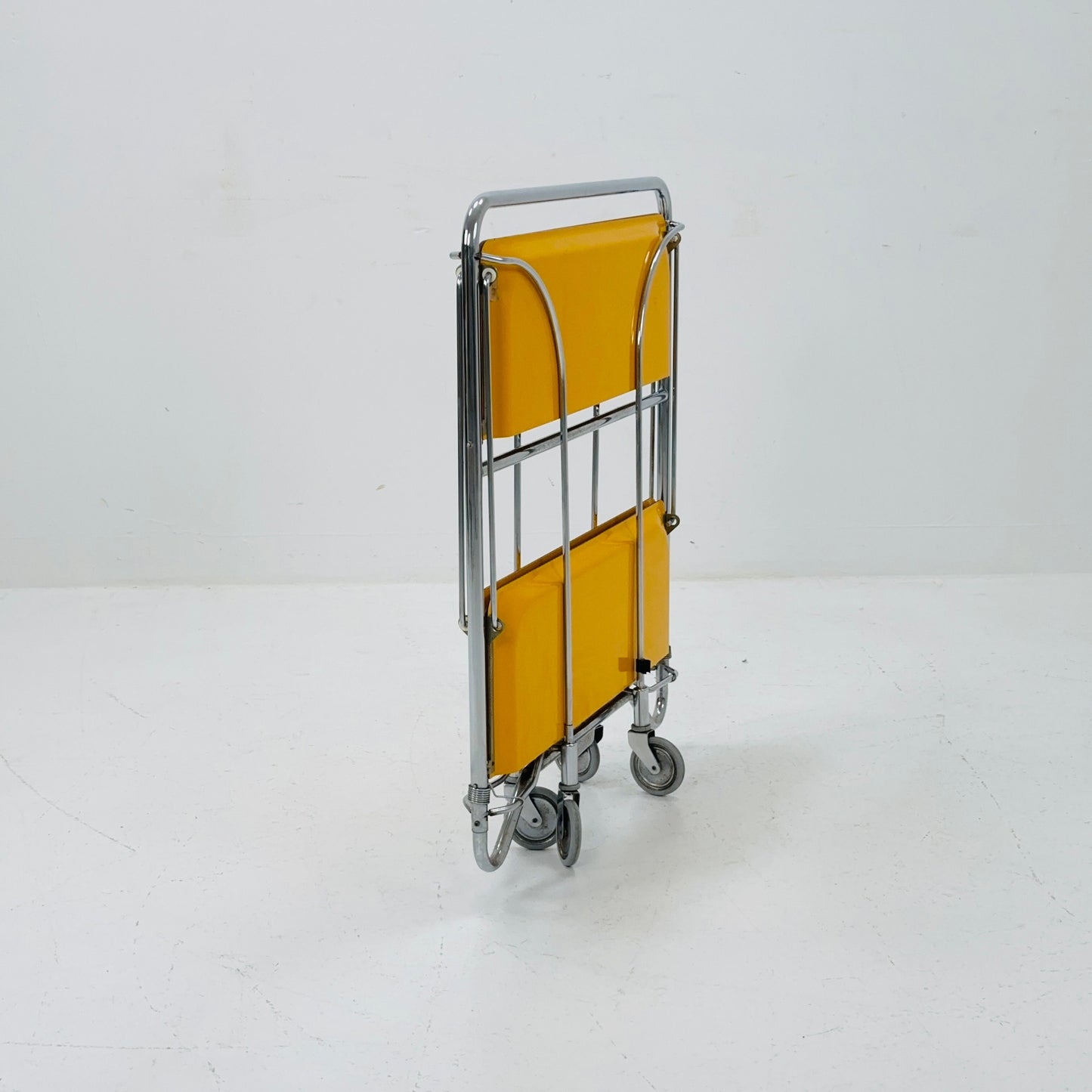 Mid-Century Folding Orange Tea Cart / Serving Trolley 1960-70s.
