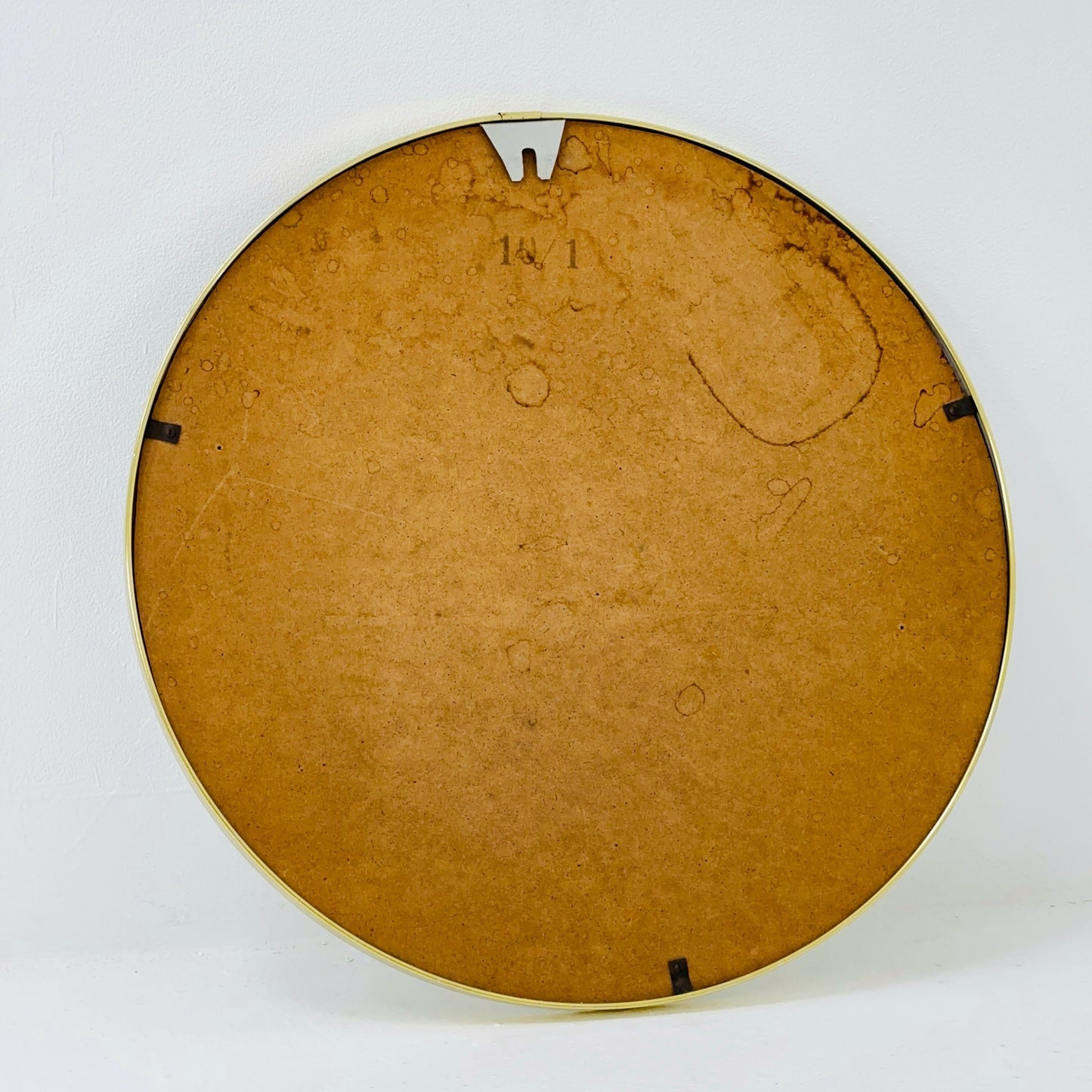 Mid century circle -shaped mirror with golden metal frame- 1960s