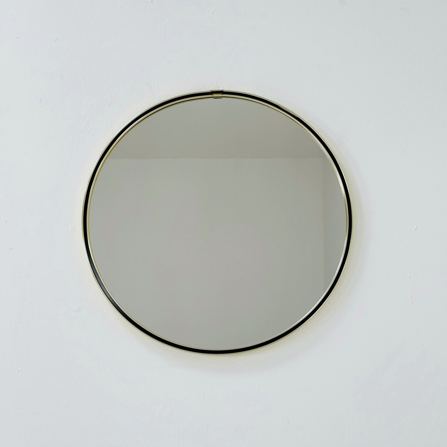 Mid century circle -shaped mirror with golden metal frame- 1960s