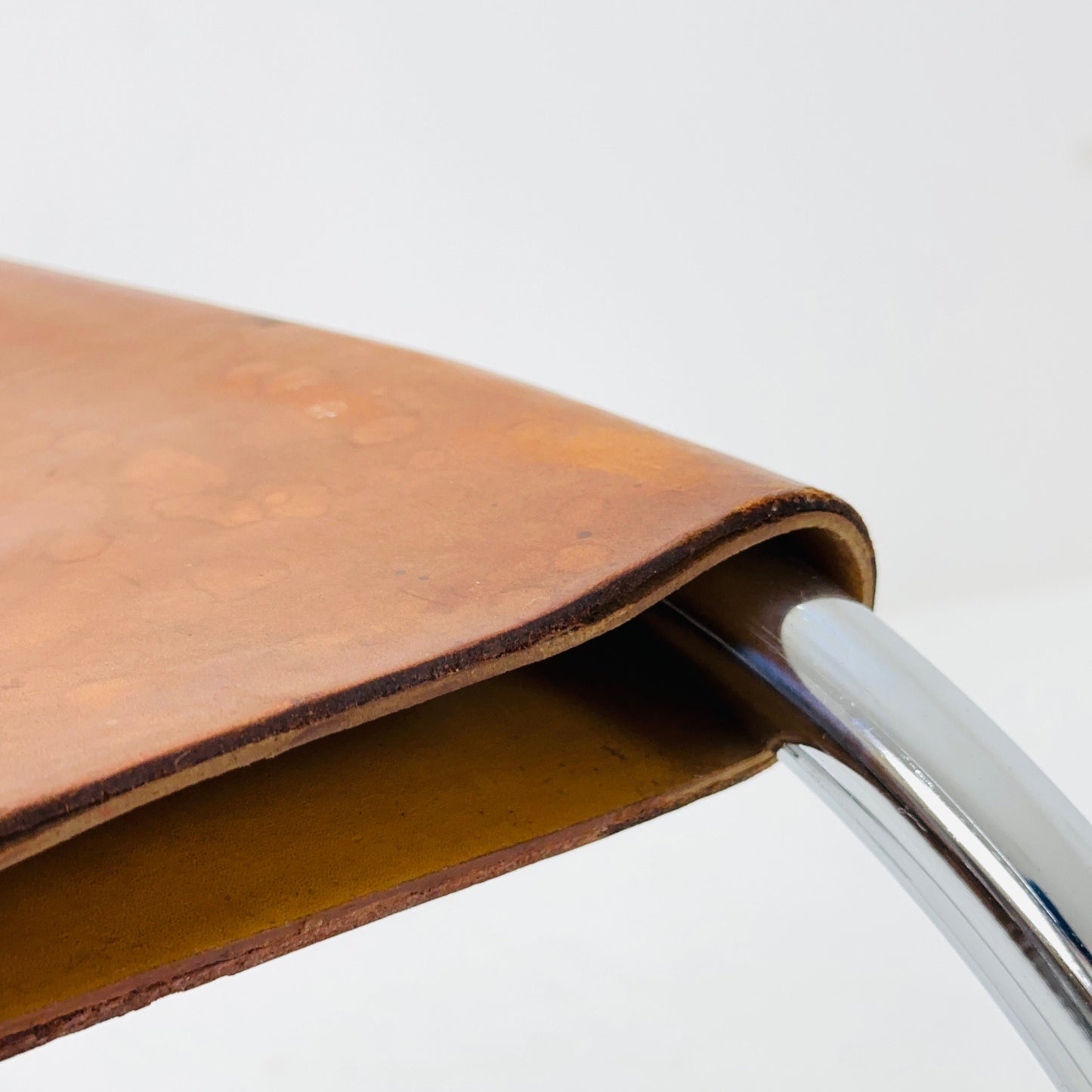 Mid century “Mr10” cantilever chair in cognac Color by Mies Van Der Rohe for Knoll International, 1960s