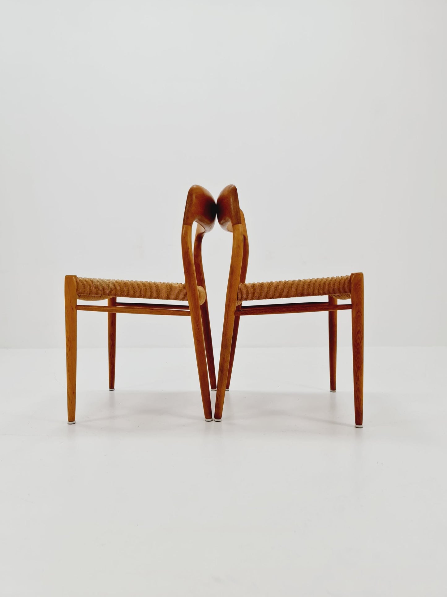 Vintage Danish Oak dining charis by Niels Otto Moller Model 75, 1960s, set of 2