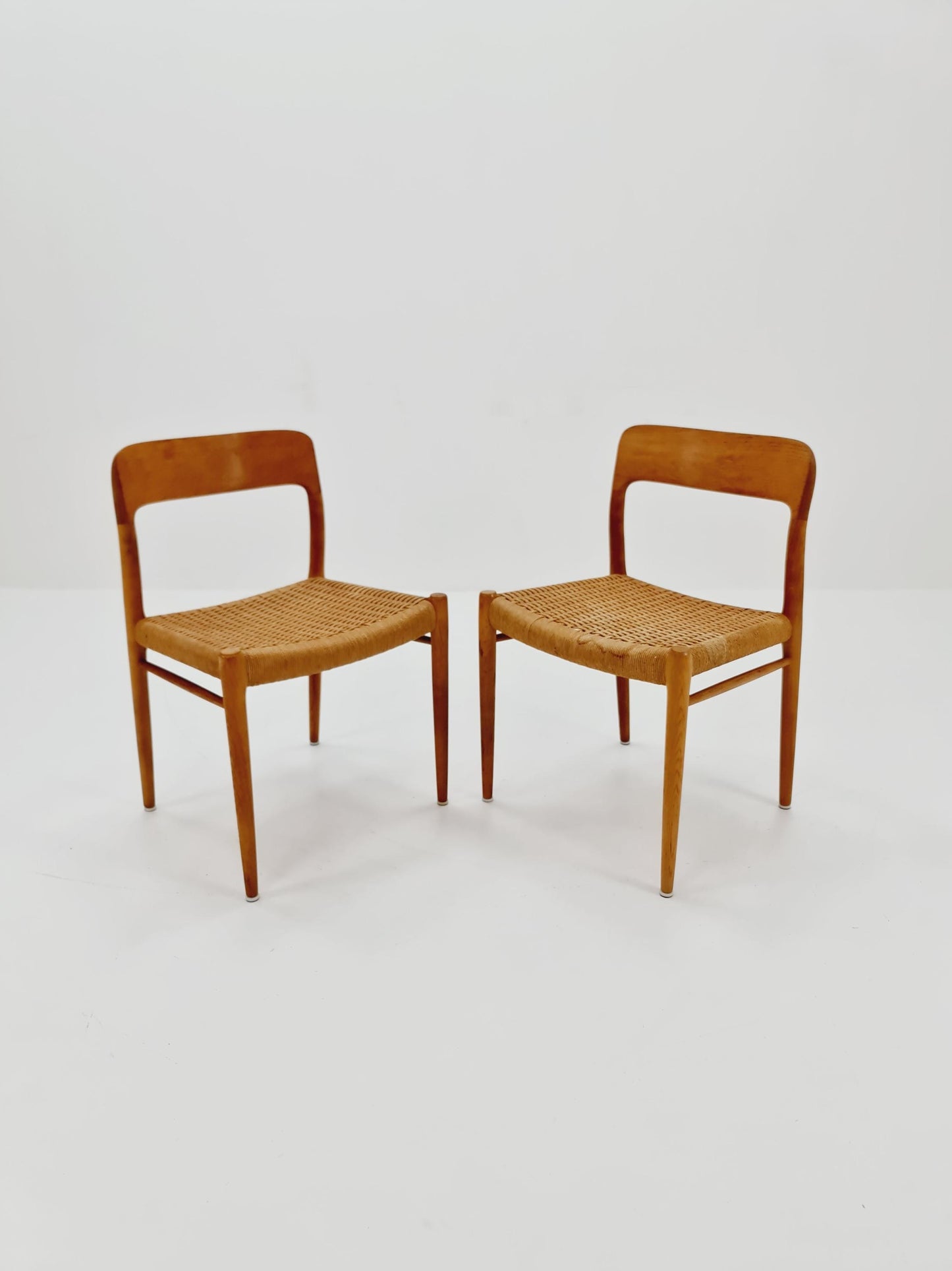Vintage Danish Oak dining charis by Niels Otto Moller Model 75, 1960s, set of 2