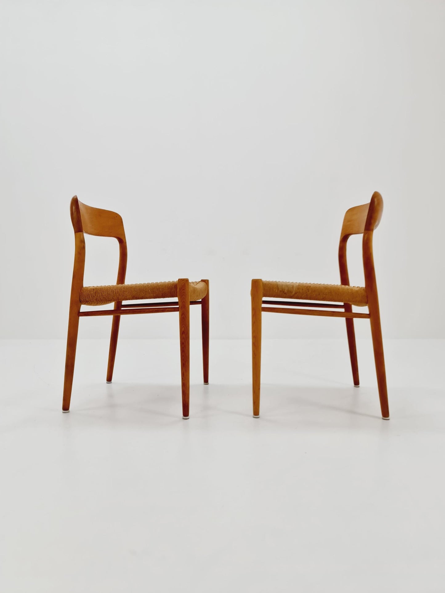 Vintage Danish Oak dining charis by Niels Otto Moller Model 75, 1960s, set of 2