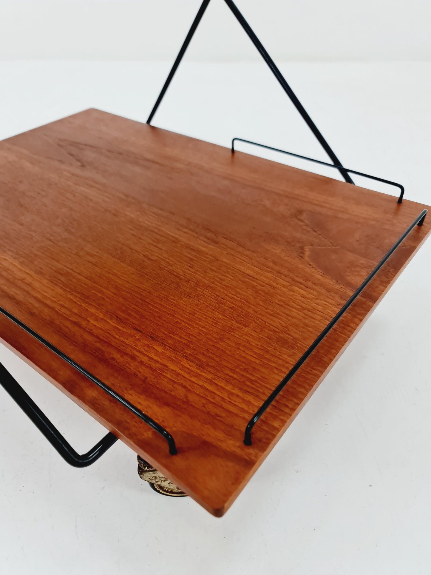 Vintage Danish mid century trolley bar cart in teak & metal, 1960s