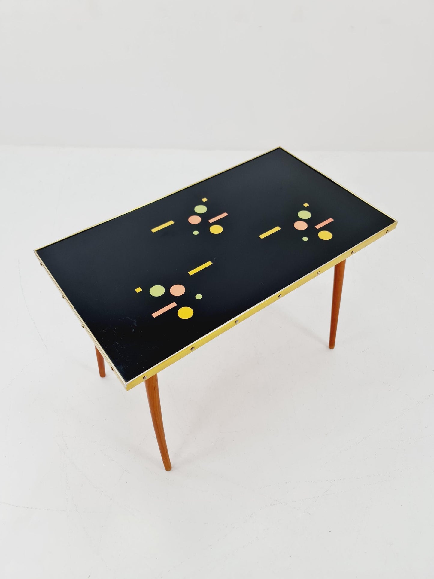 Rare mid century vintage coffetable witth glass top from the 60s By Veb Mihoma