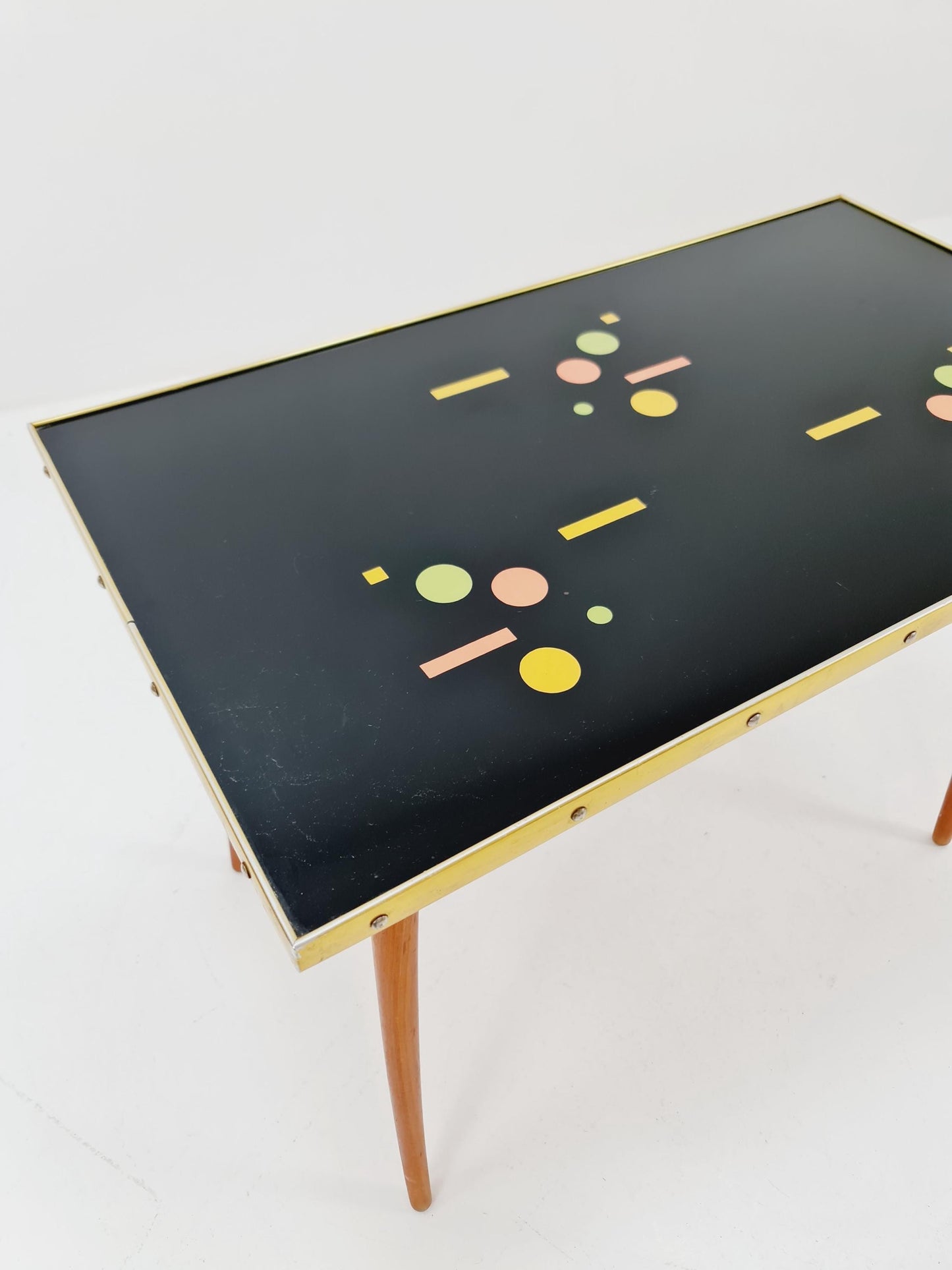 Rare mid century vintage coffetable witth glass top from the 60s By Veb Mihoma