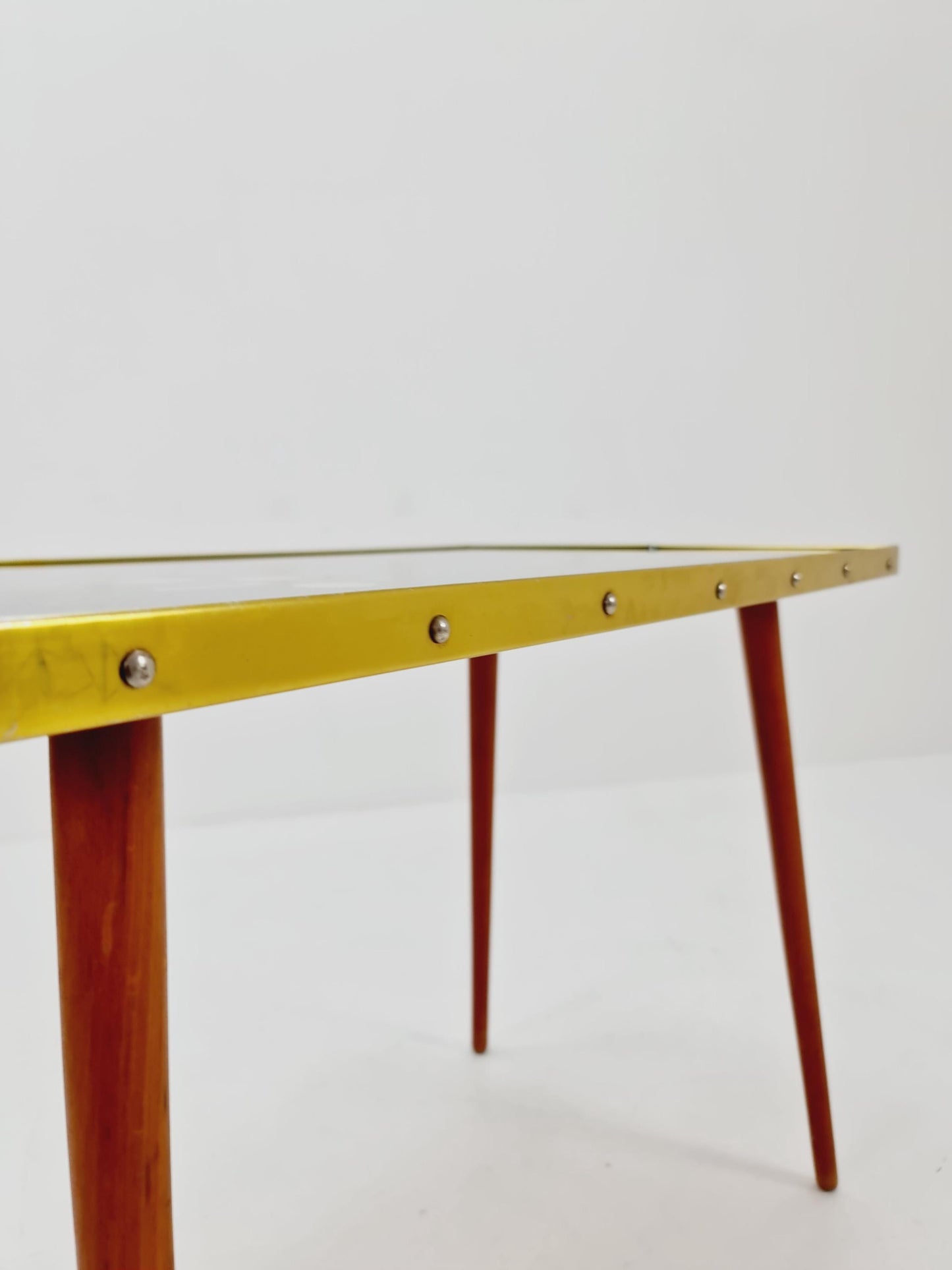 Rare mid century vintage coffetable witth glass top from the 60s By Veb Mihoma