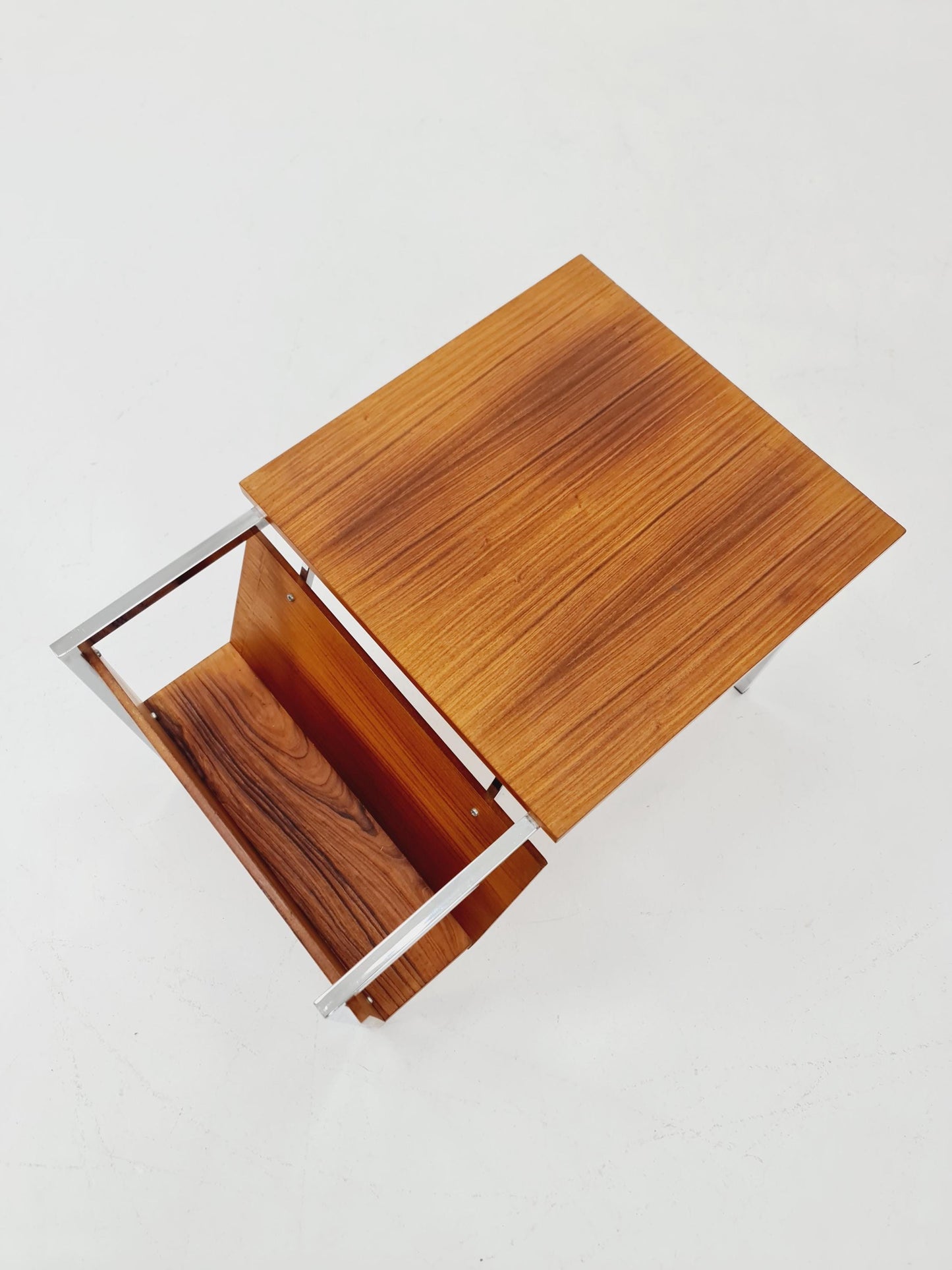 Danish Mid century teak Side table with magazine rack, 1960s