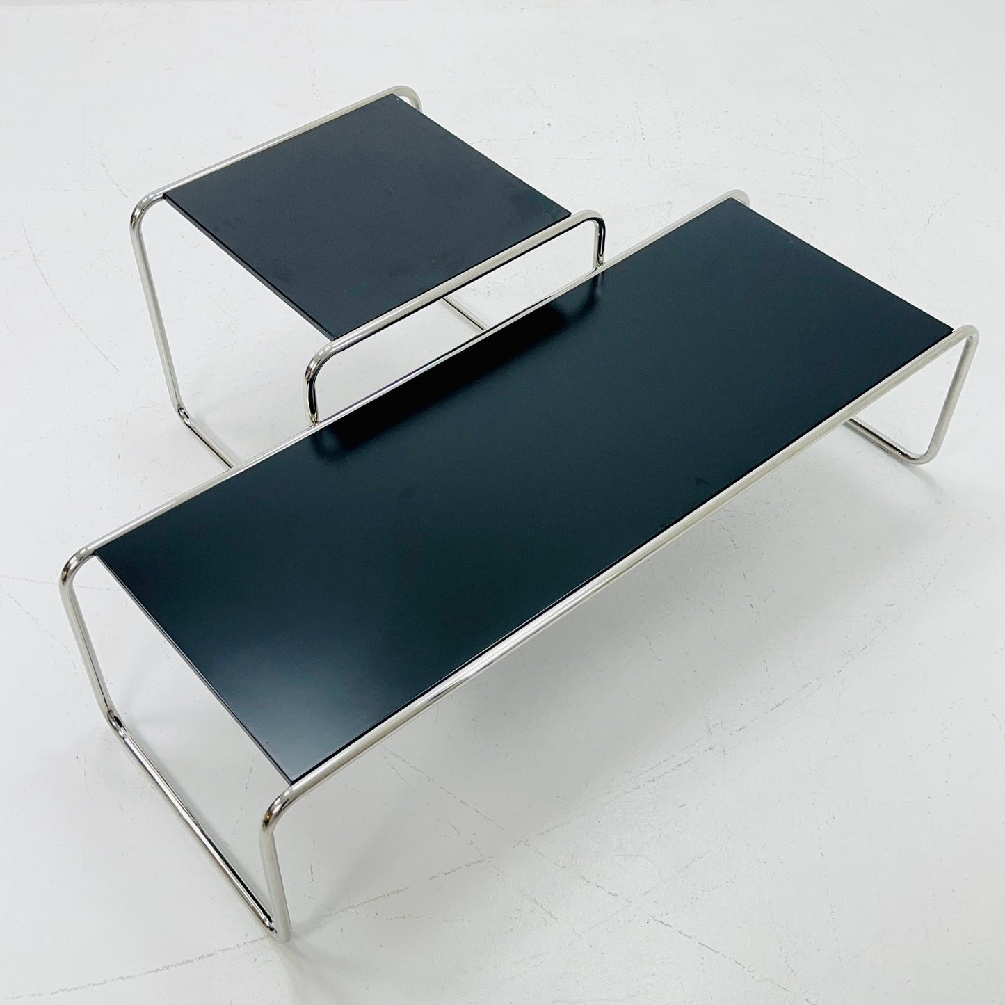 Mid century Design Laccio coffee - end table set by Marcel Breuer