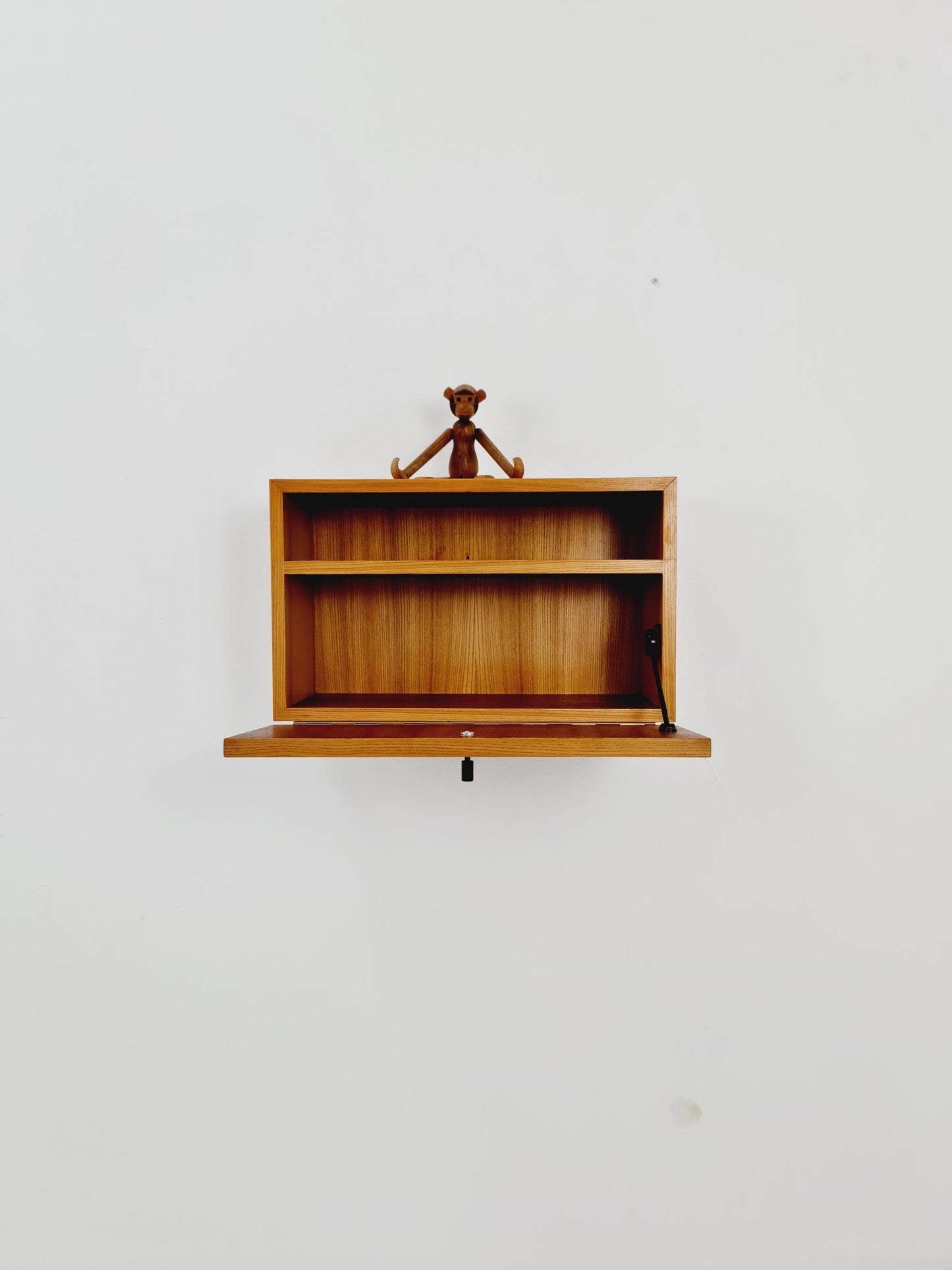 Scandinavian string Ash floating/ hanging bedside table/ nightstand, 1960s
