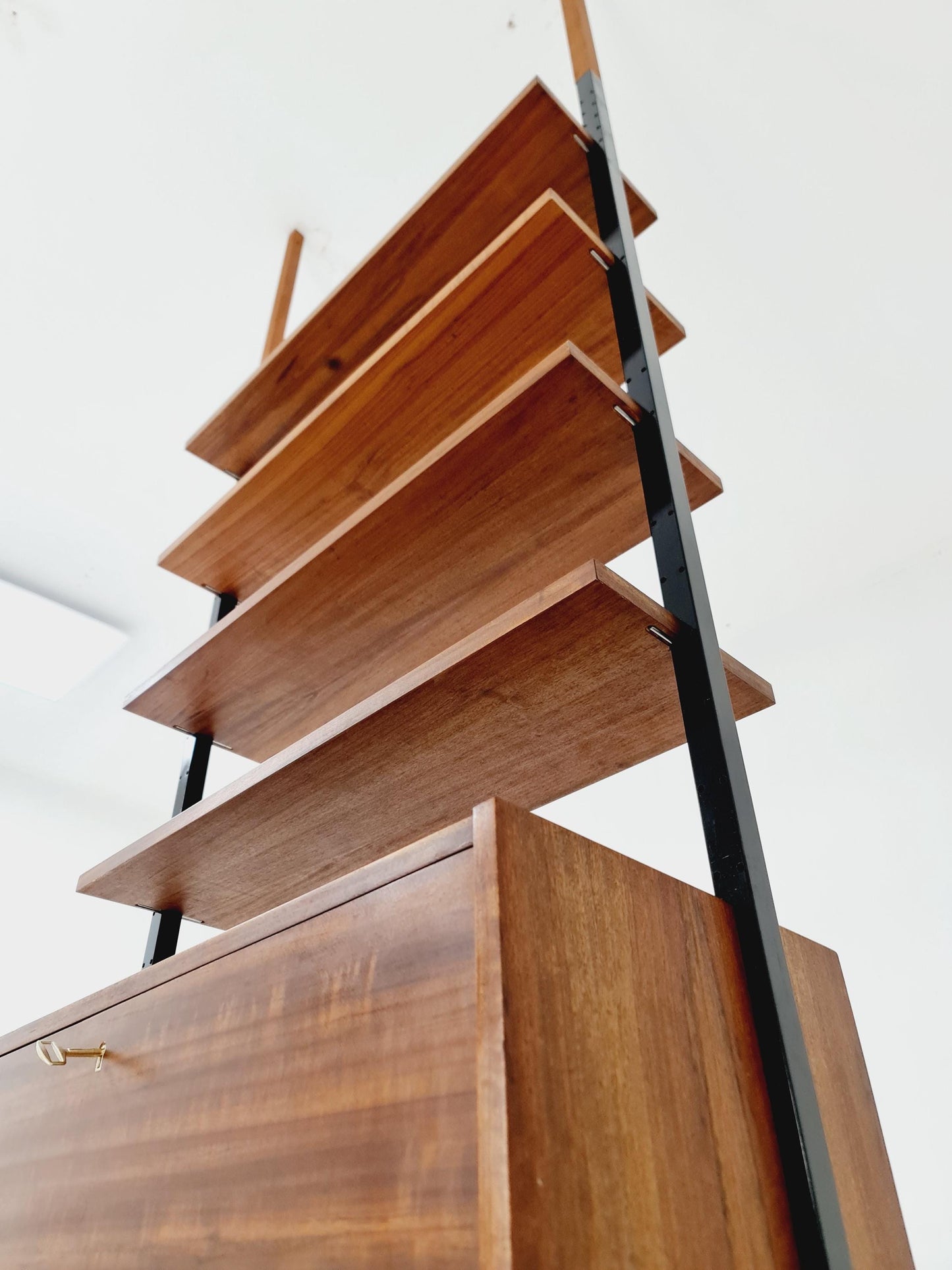 Danish teak room divider modular vintage library bookcase shelf-system , 1960s