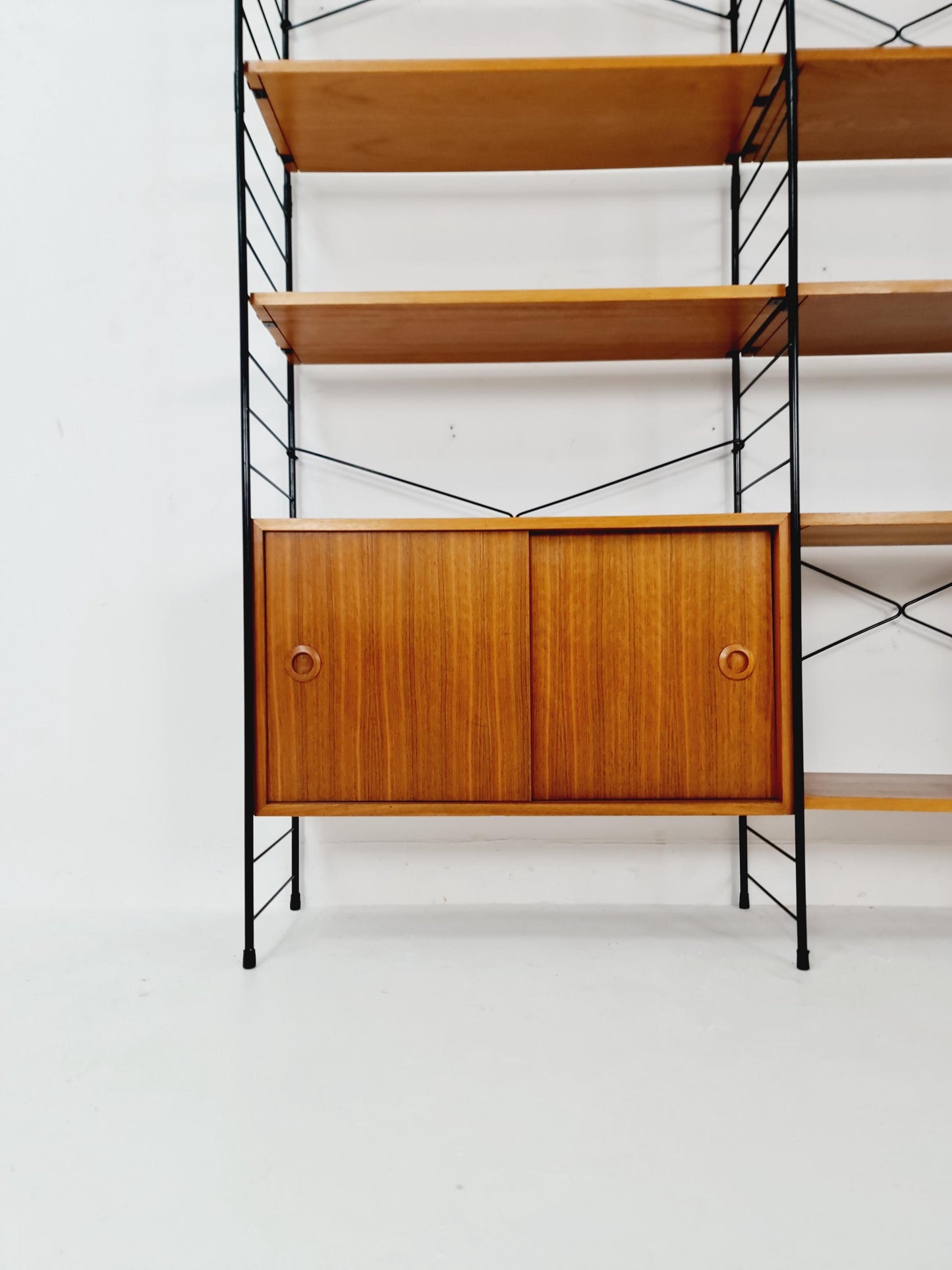 String shelf-system, bookcase with 2 cabinet teak by WHB Germany, 1950s