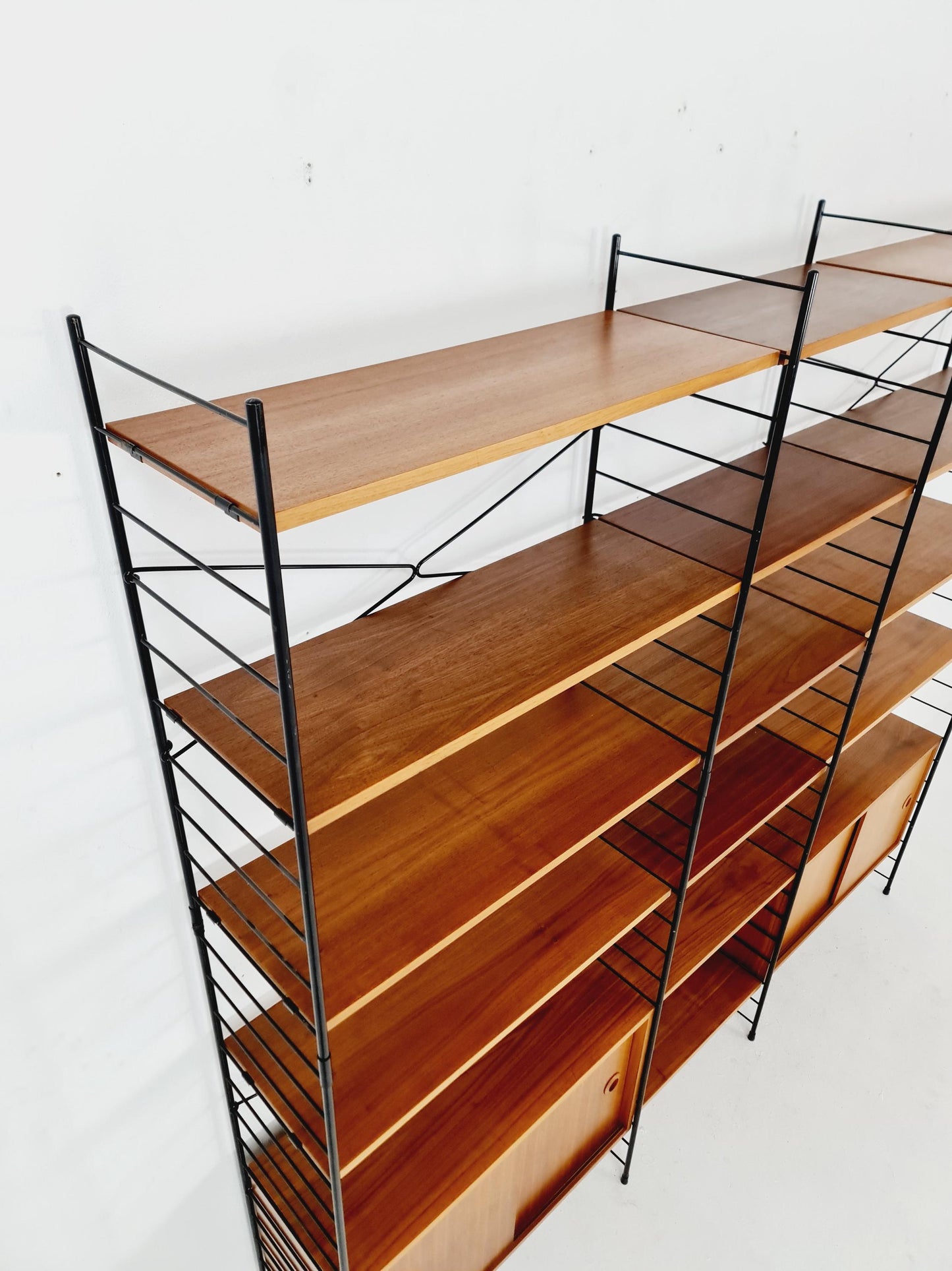 String shelf-system, bookcase with 2 cabinet teak by WHB Germany, 1950s