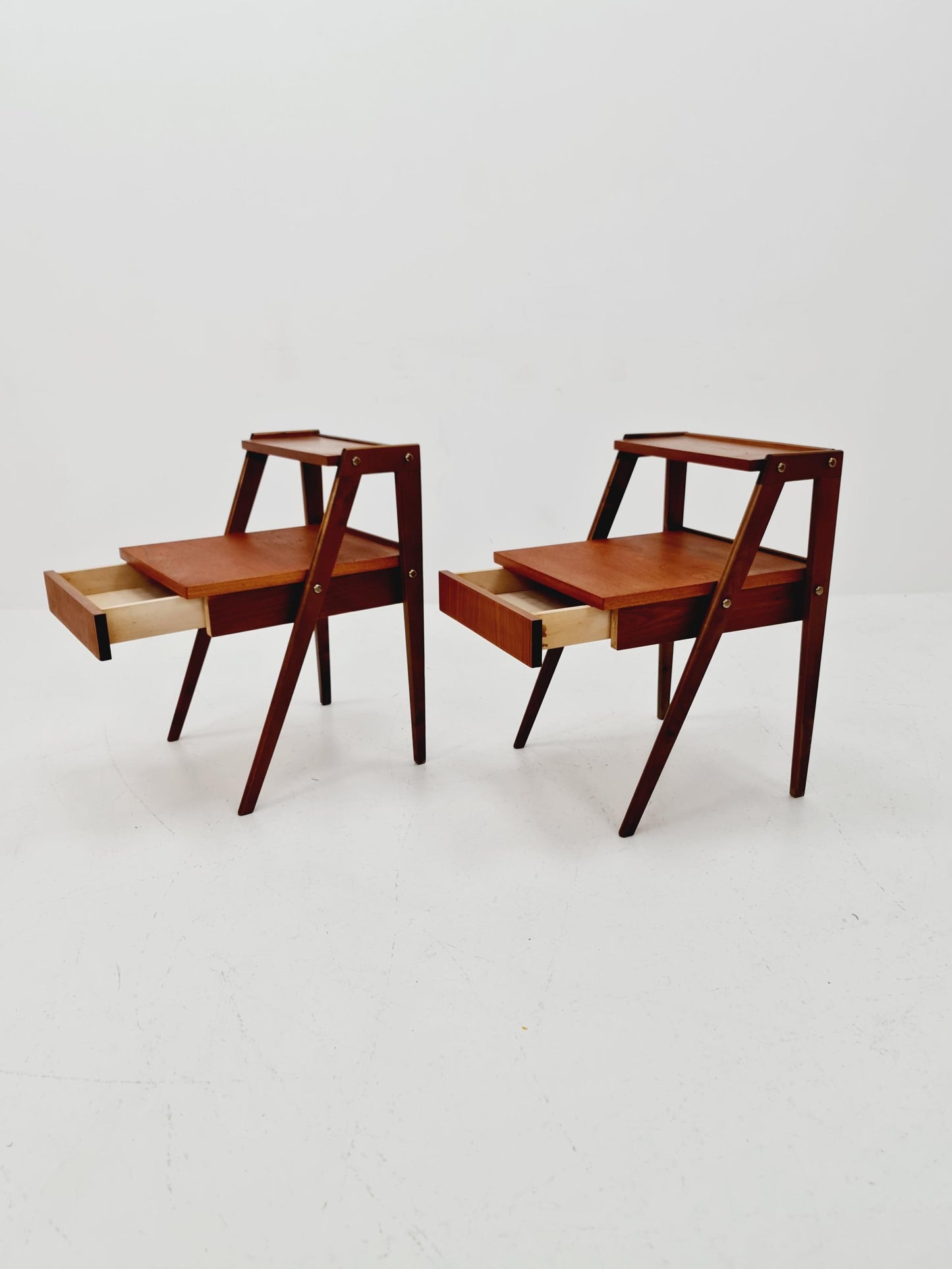 Pair of Danish teak vintage bedside tables/ Night stands, 1960s