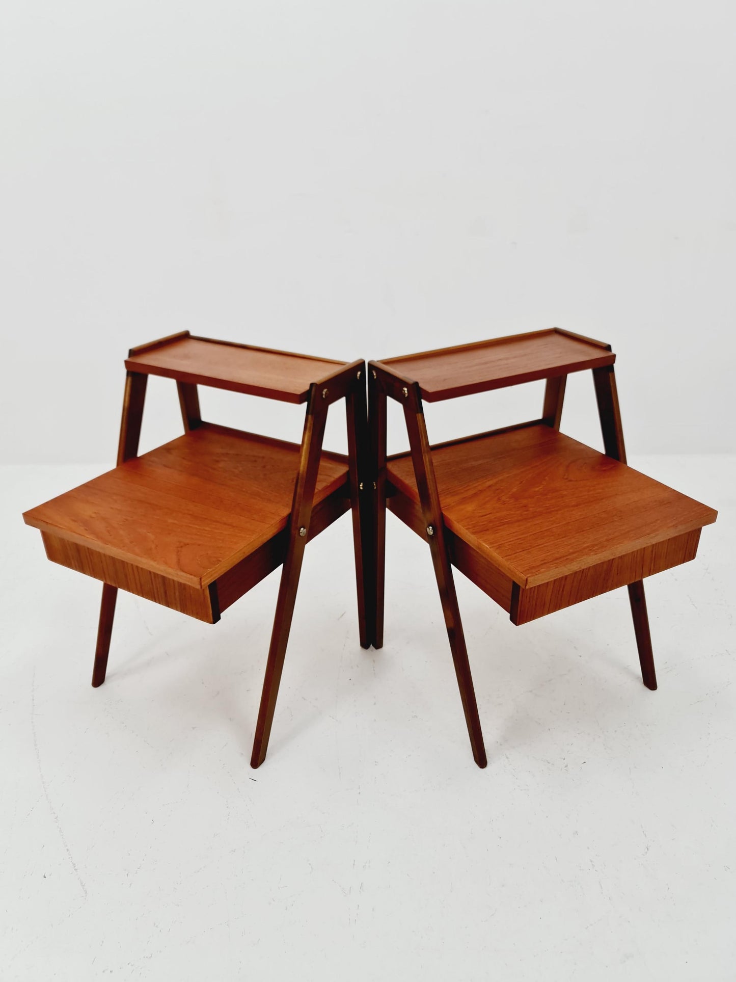 Pair of Danish teak vintage bedside tables/ Night stands, 1960s