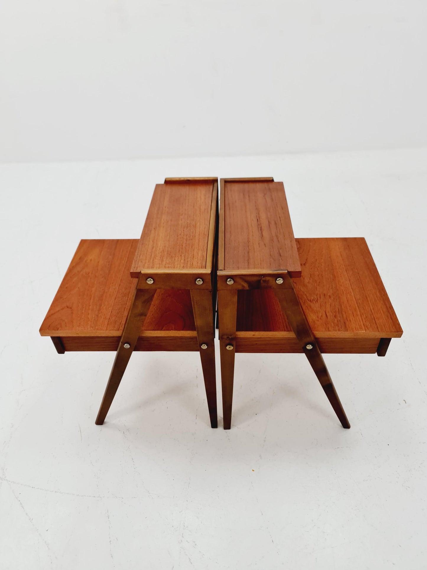 Pair of Danish teak vintage bedside tables/ Night stands, 1960s