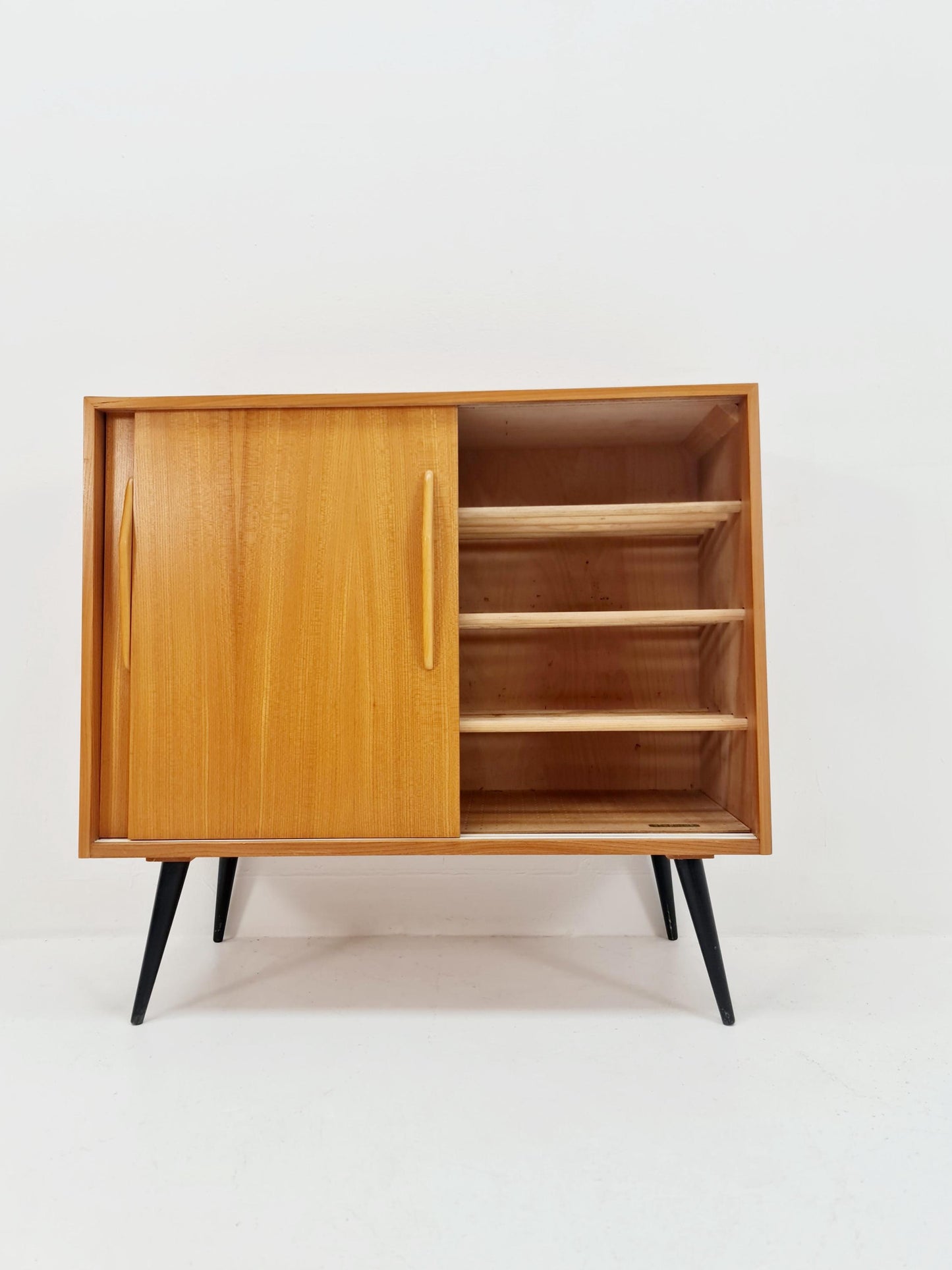 Mid century German hallway Ash shoes cabinet By Verlaux 1960s
