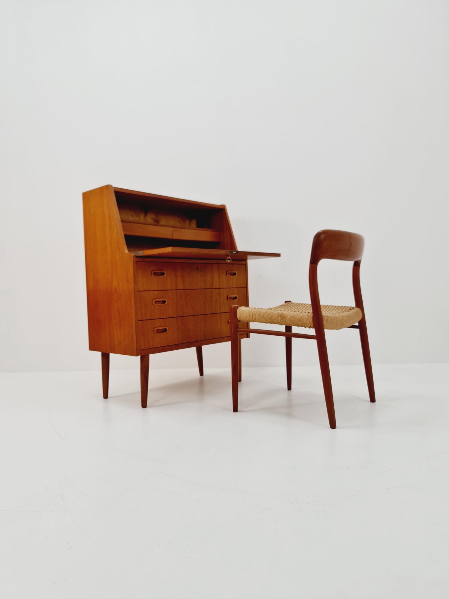 Midcentury Danish vintage teak secretary 1960s