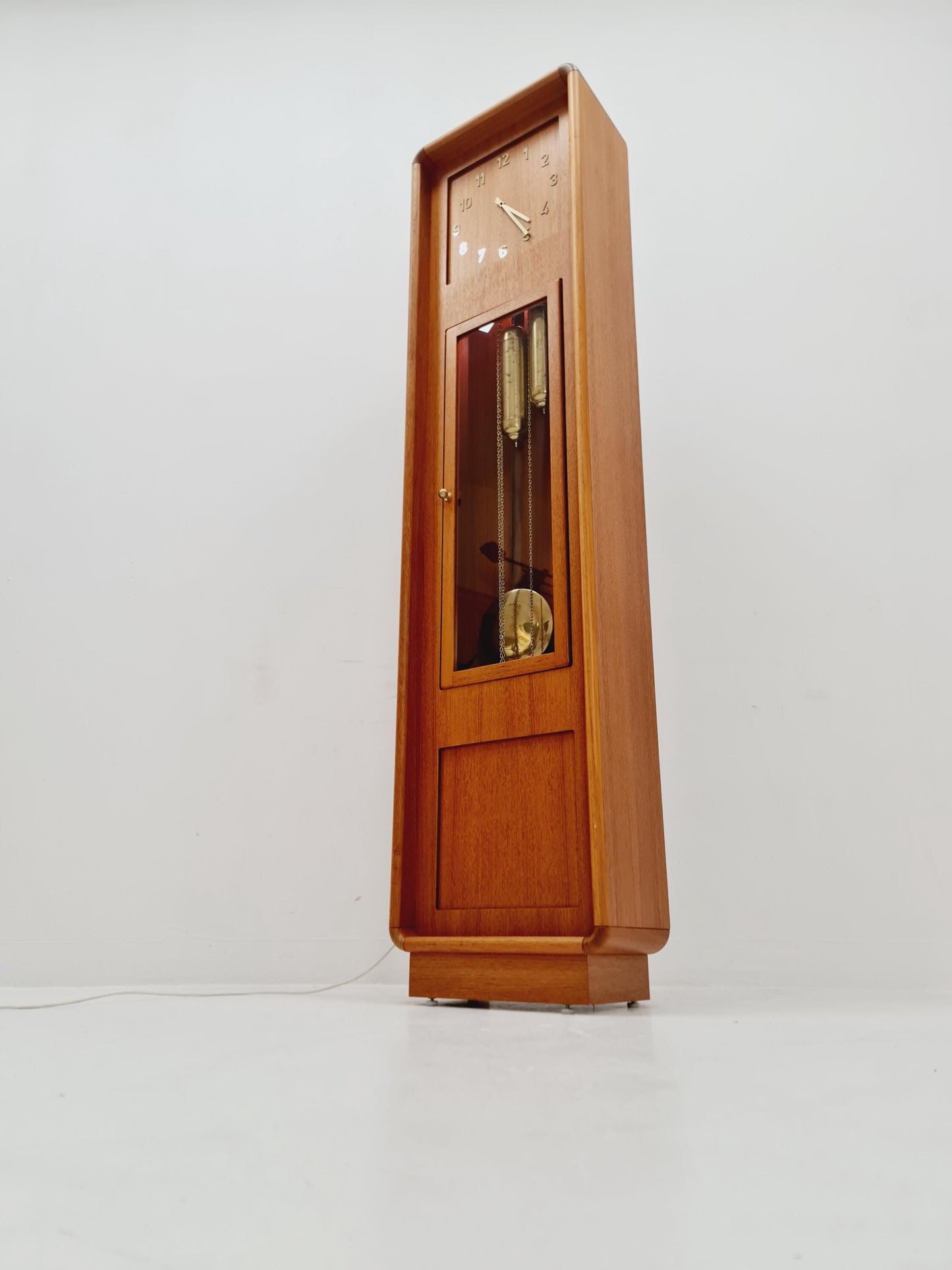 Mid century Modern Danish stand clock teak By Westminster clocks copenhagen 1960
