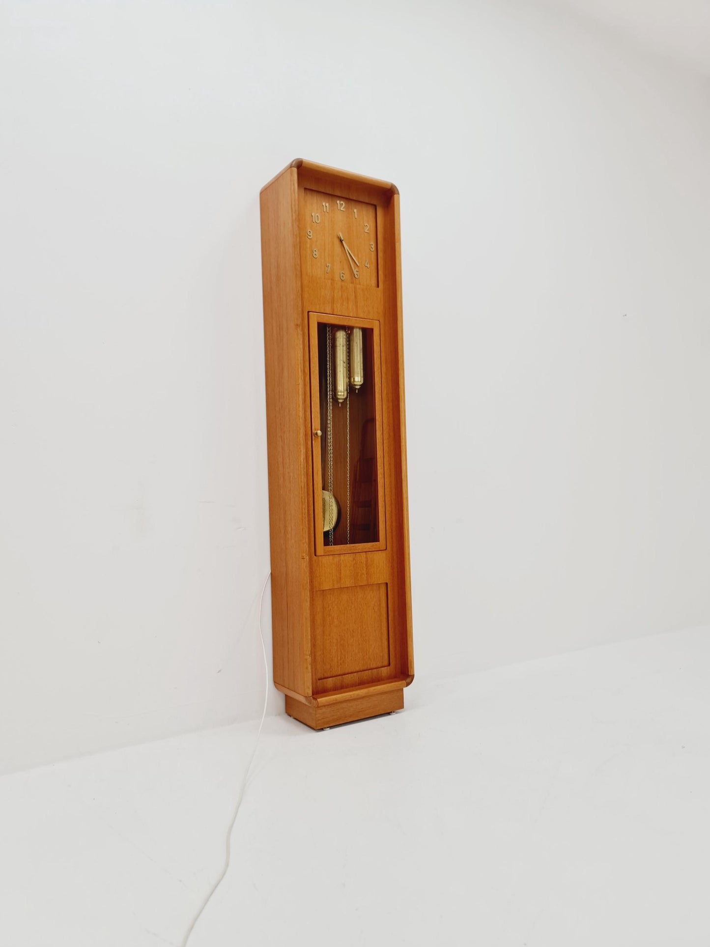 Mid century Modern Danish stand clock teak By Westminster clocks copenhagen 1960