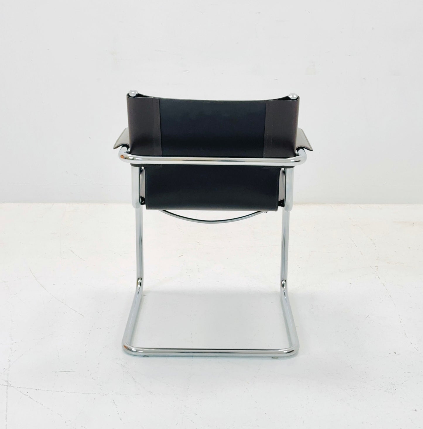 1 of 4 Matteo Grassi visitor chair in brown leather 1970s