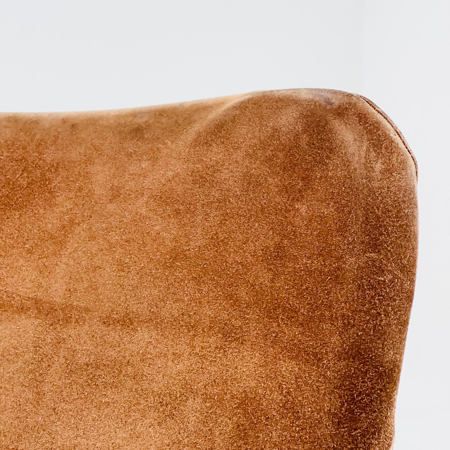 Mid century easy Sling Lounge Chair in alcantara Nubuck cognac leather by Lusch & Co West Germany 1980s