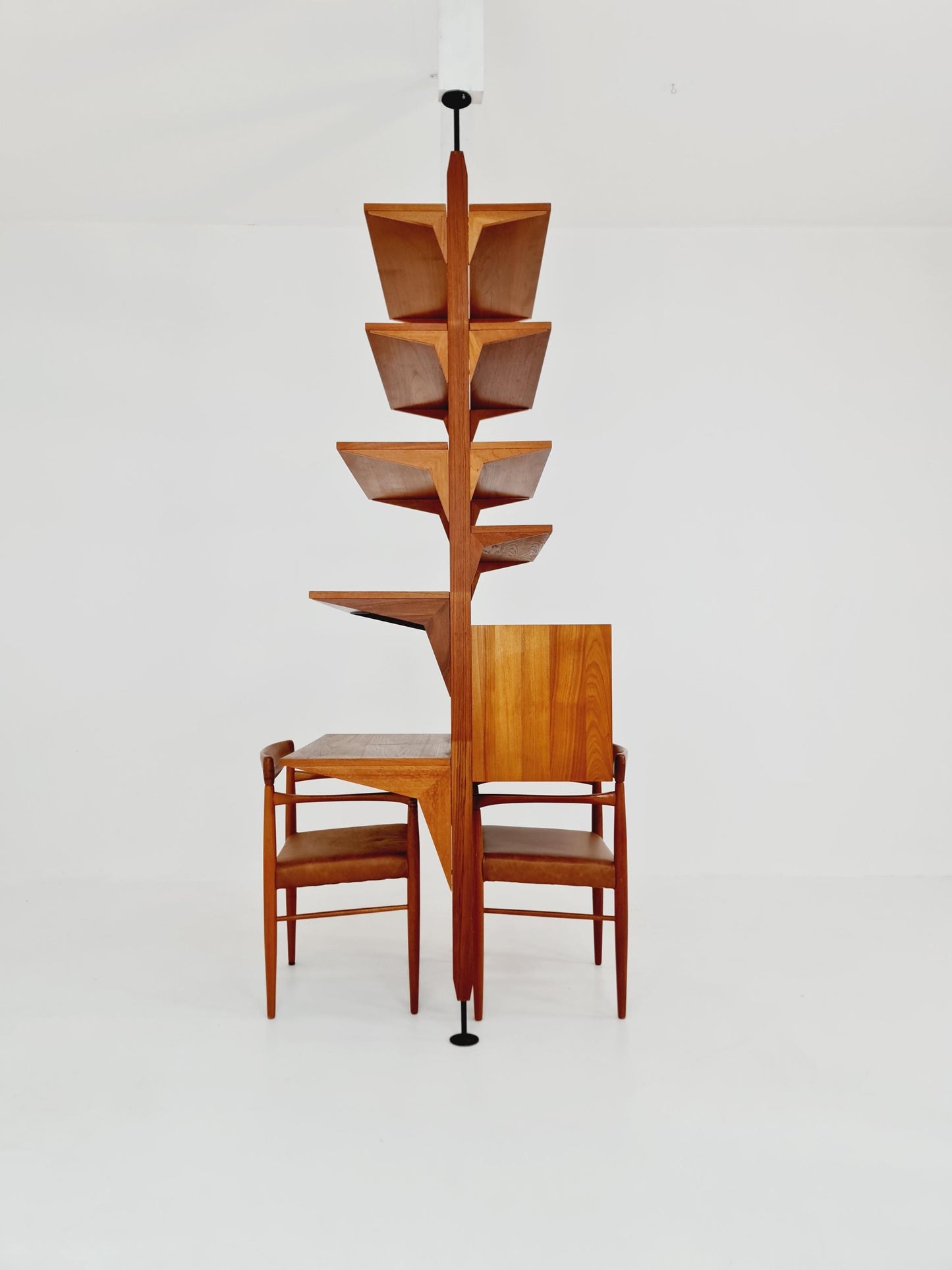 Two sides Midcentury Danish teak free standing room divider shelving Unit, by Poul Cadovius, 1960s