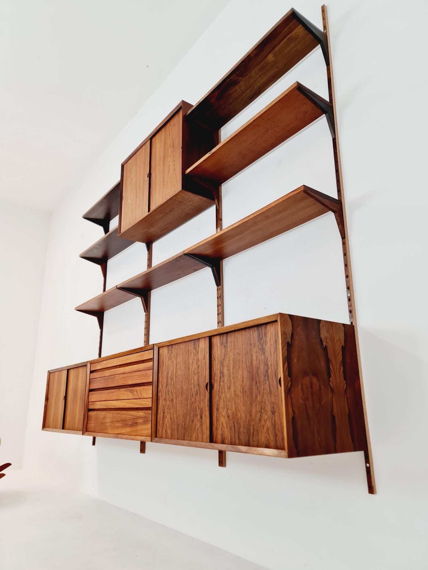 Big Mid century Danish Rosewood Wall Unit with 3 cabinets by Poul Cadovius for Cado, Denmark, 1960s