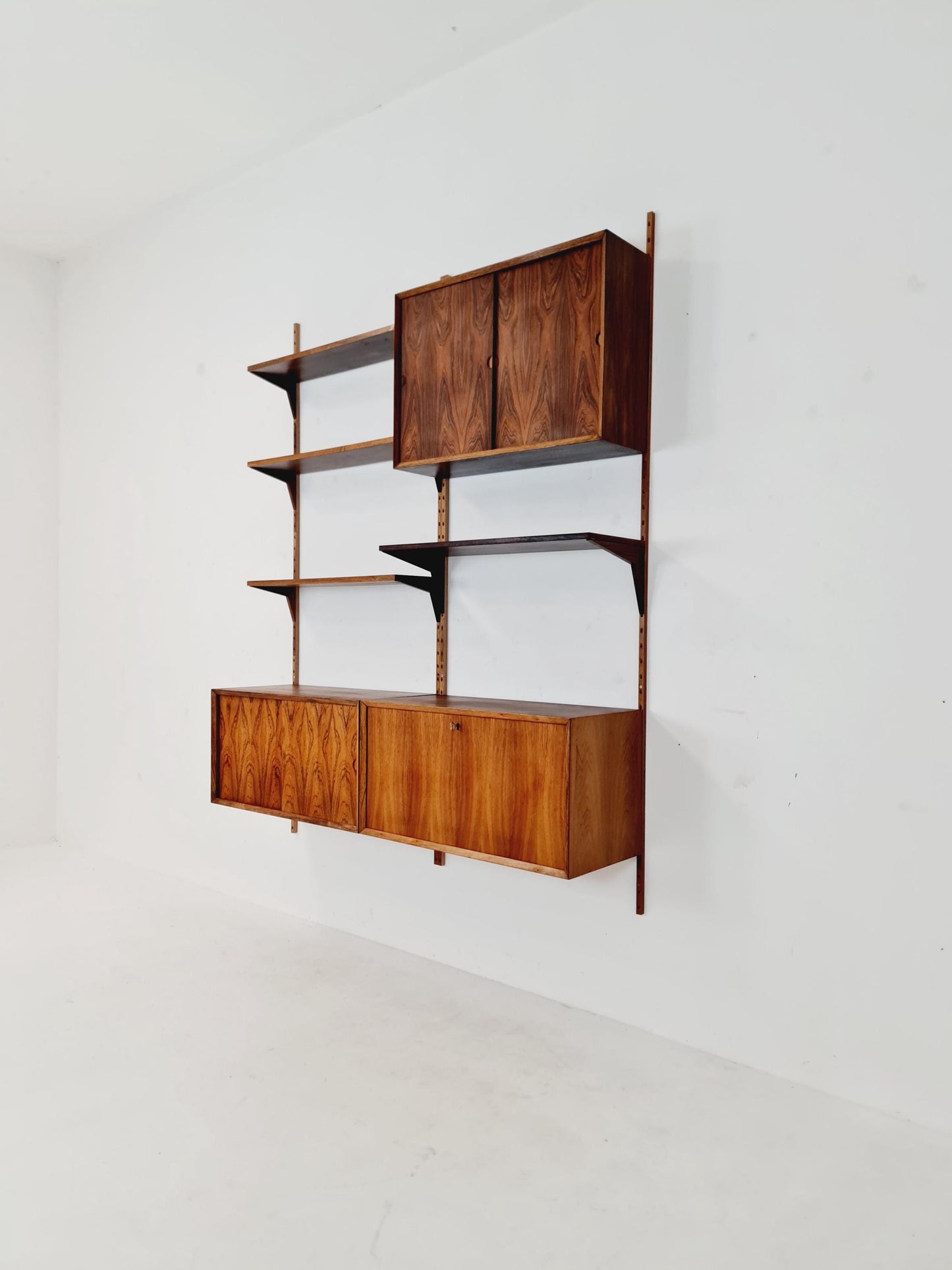 Mid century Danish rosewood Wall Unit with Bar Cabinet by Poul Cadovius for Cado, Denmark, 1960s