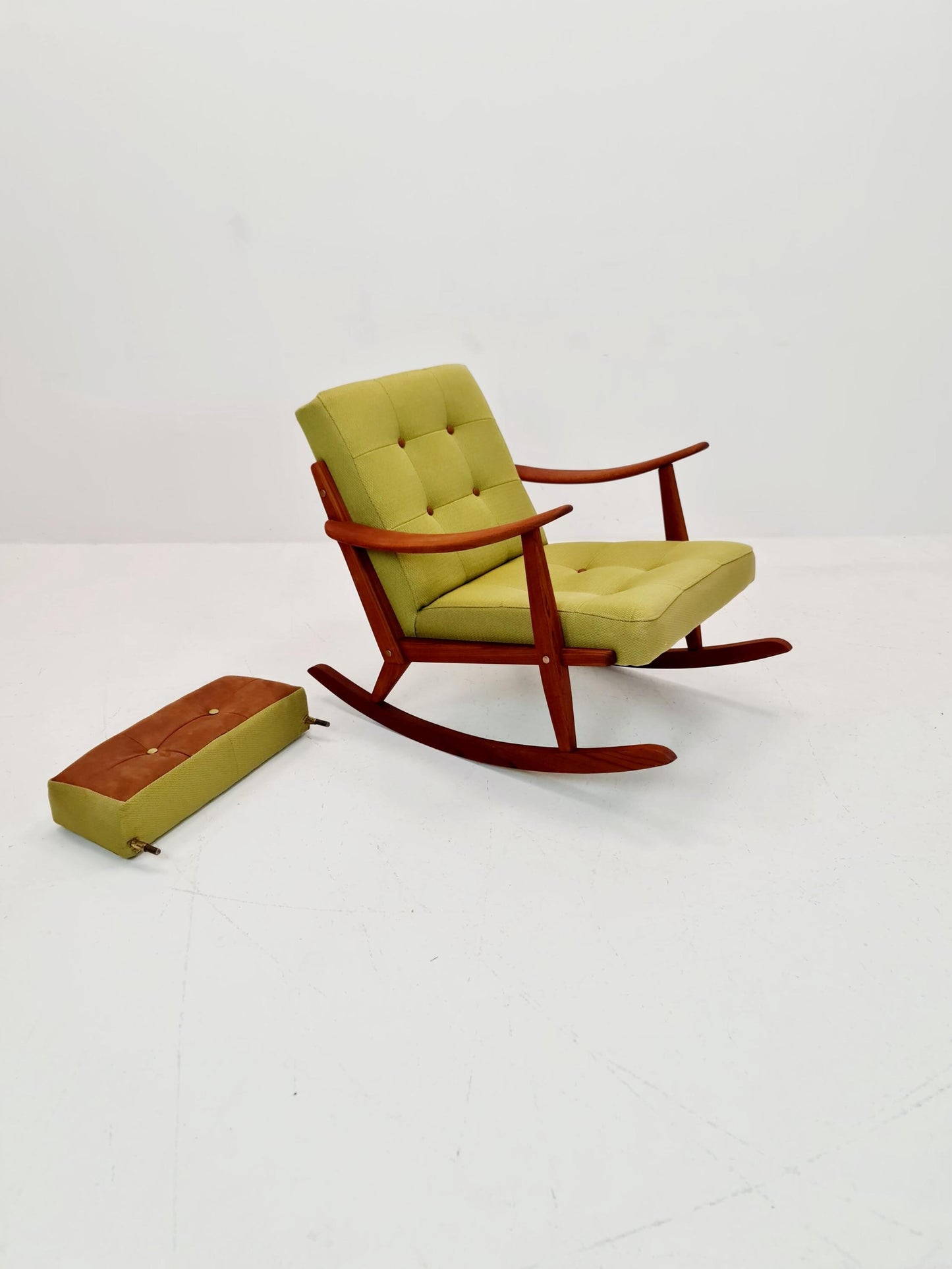 Mid century Scandinavian solid teak Rocking Chair , 1960s