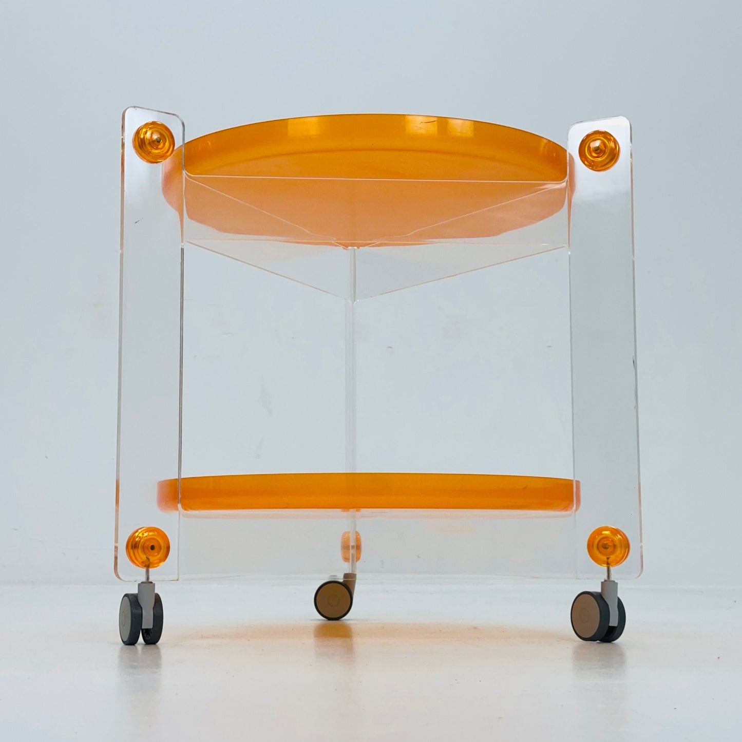 Space Age plastic bar cart by Luigi Massoni for Guzzini, Italy 1970s