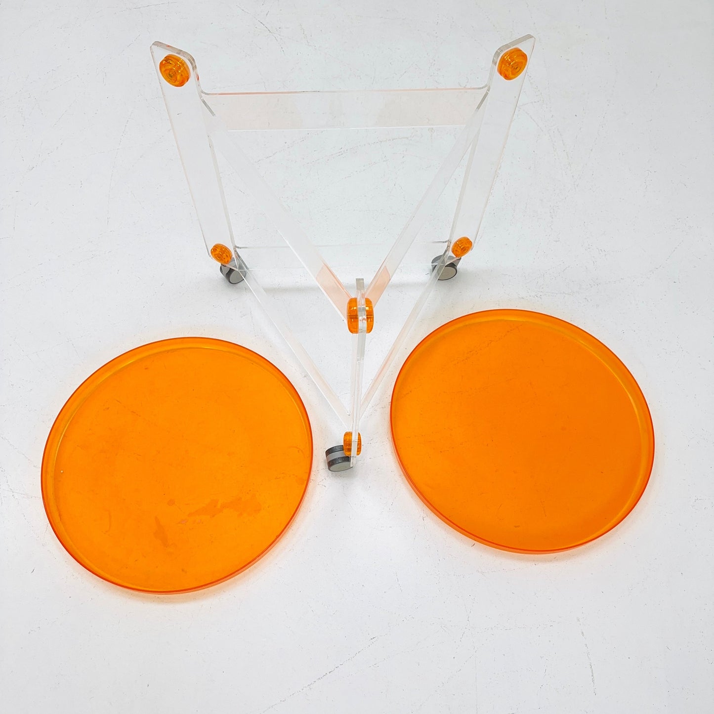 Space Age plastic bar cart by Luigi Massoni for Guzzini, Italy 1970s