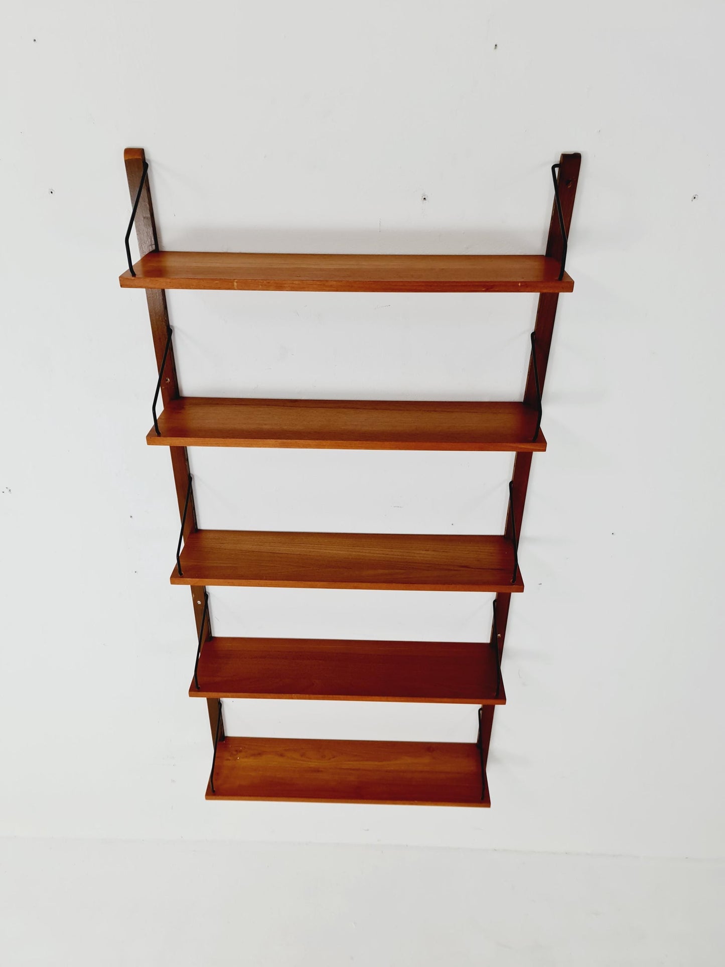 Midcentury Danish Teak Wall-Mounted Shelving Unit, by Royal for Poul Cadovius, 1960s