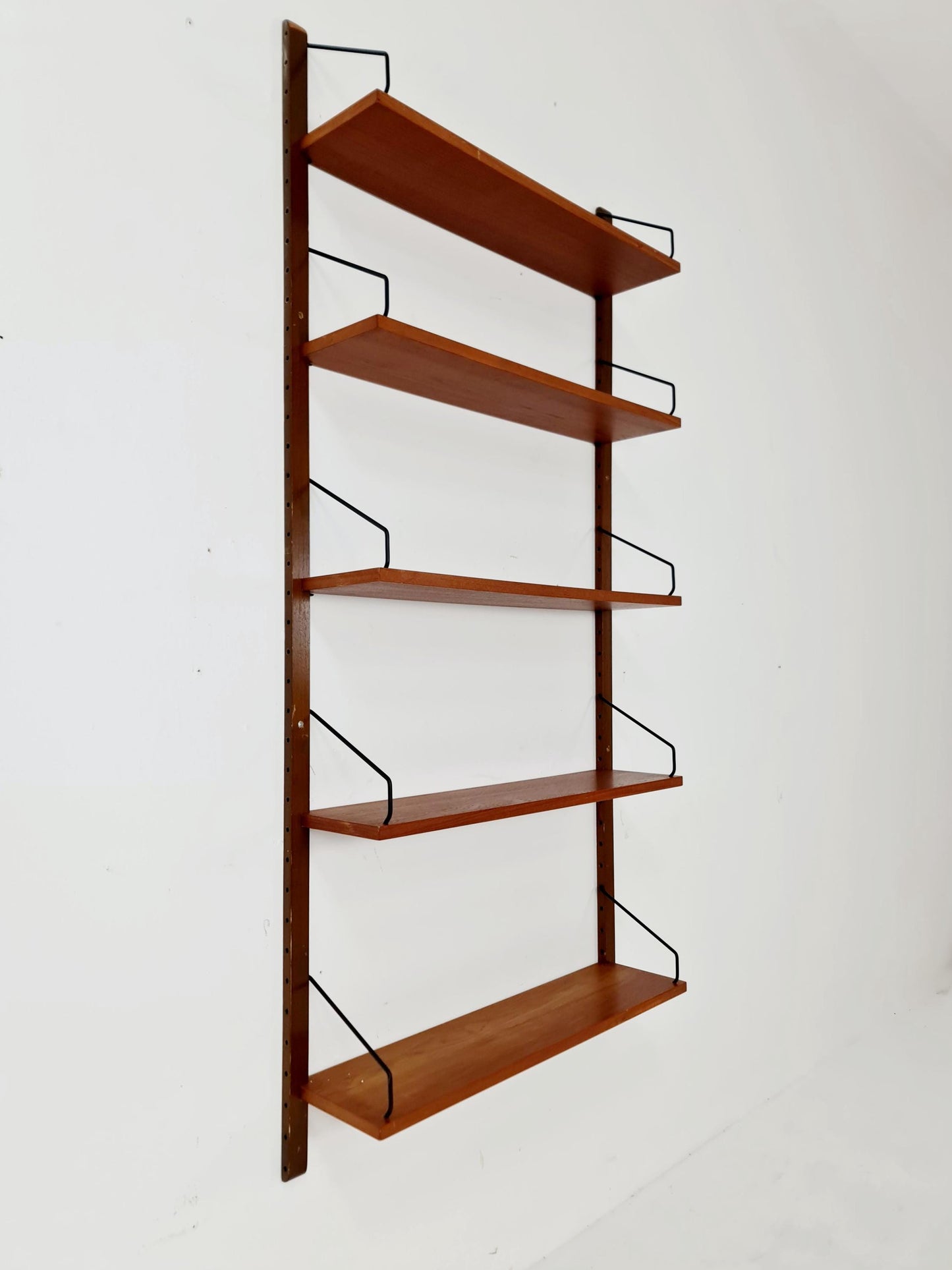 Midcentury Danish Teak Wall-Mounted Shelving Unit, by Royal for Poul Cadovius, 1960s