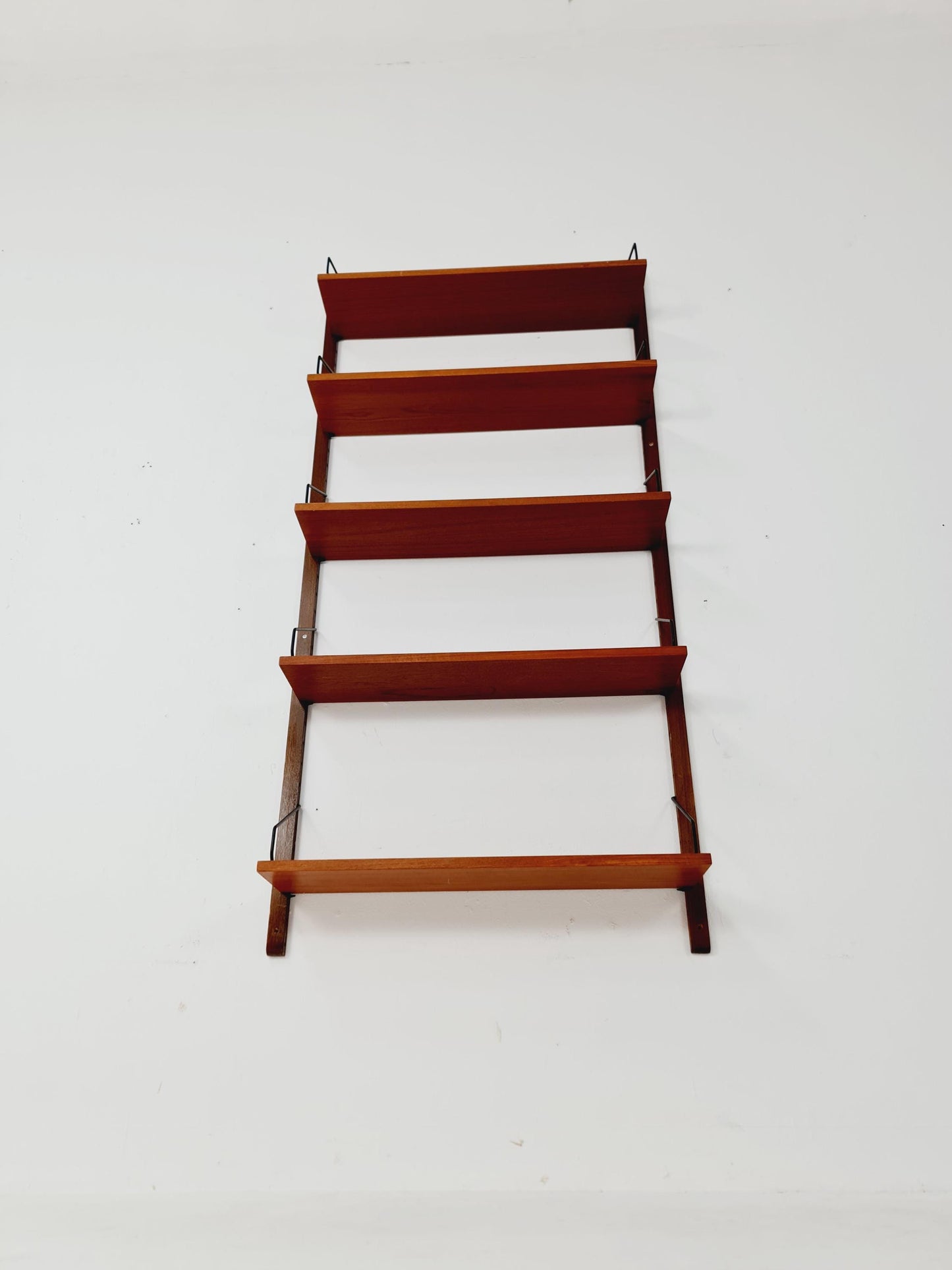 Midcentury Danish Teak Wall-Mounted Shelving Unit, by Royal for Poul Cadovius, 1960s