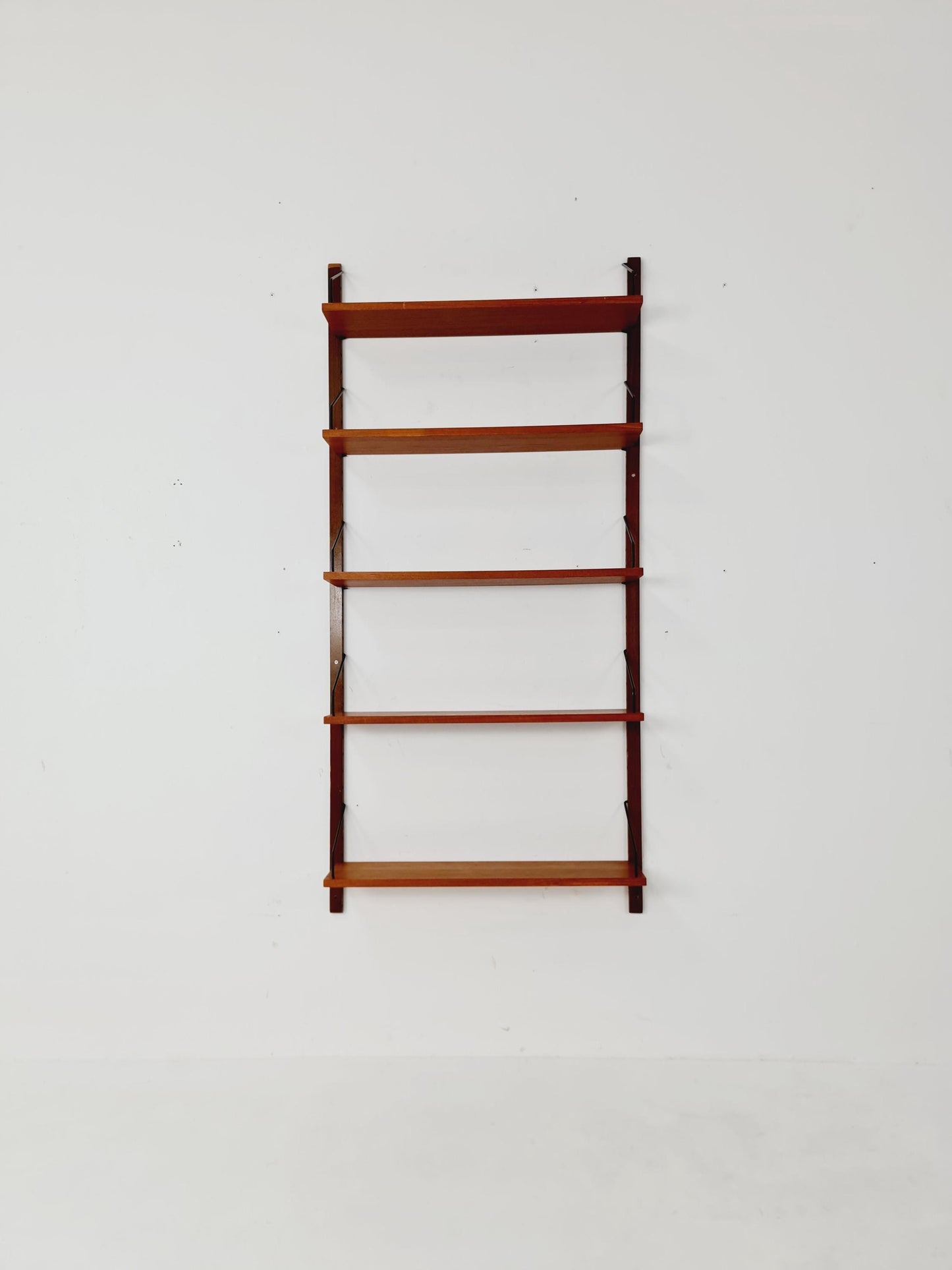 Midcentury Danish Teak Wall-Mounted Shelving Unit, by Royal for Poul Cadovius, 1960s