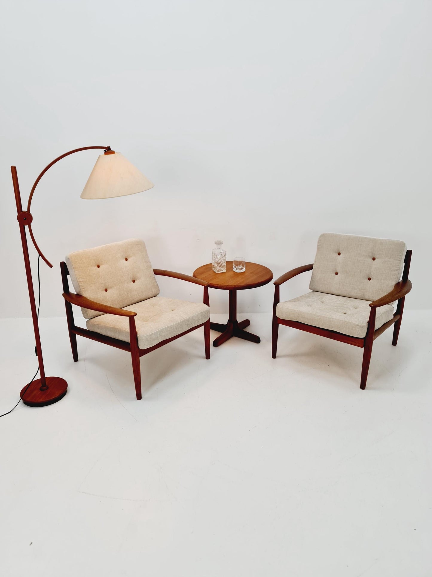 Set of 2 Mid-century Rare Danish teak lounge chair/ Easy chair by Grete Jalk For France &Son , 1960s