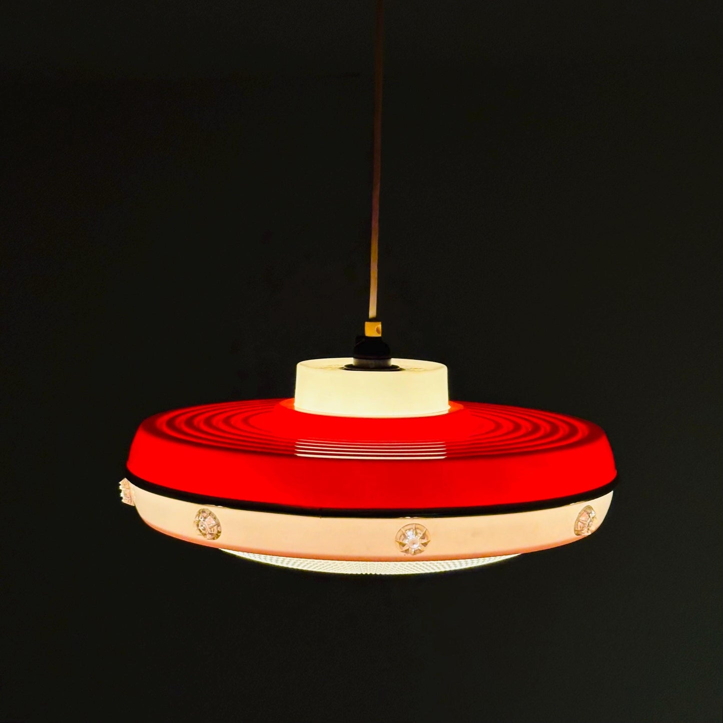 Mid-Century Pendant Lamp Acrylic ufo space age design 1980s Germany