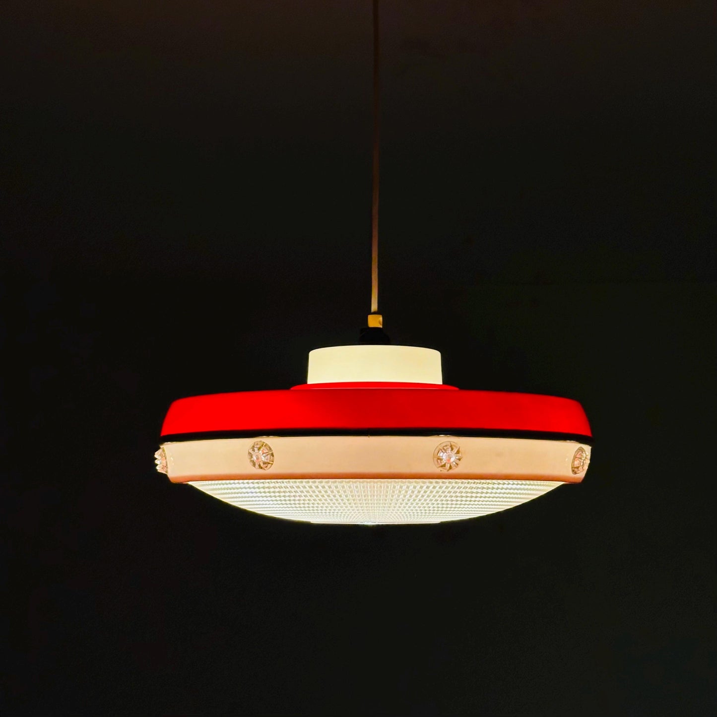 Mid-Century Pendant Lamp Acrylic ufo space age design 1980s Germany
