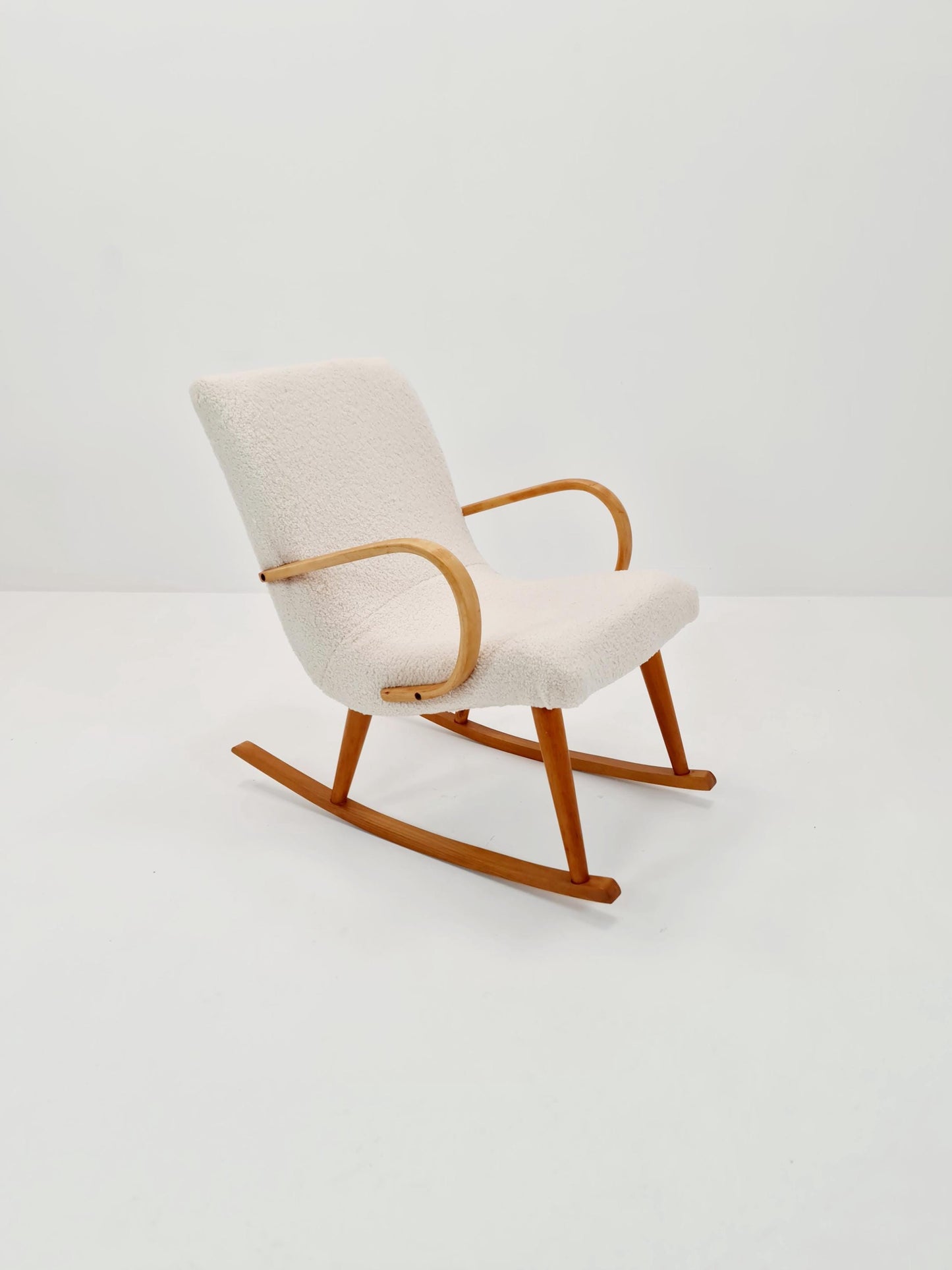 Mid century Scandinavian solid wood Rocking Chair , 1950s