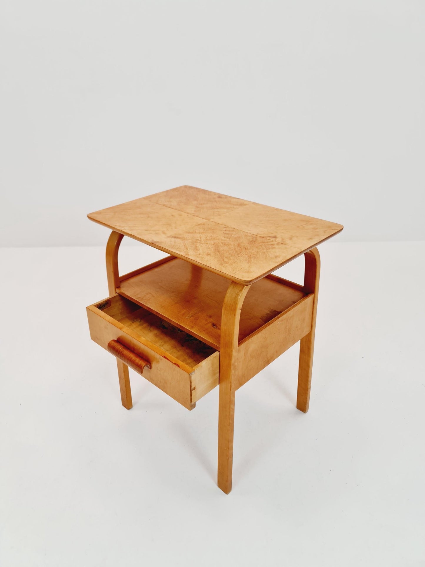 Swedish nightstand mid century design by Bertil Fridhagen for Bodafors, 1940