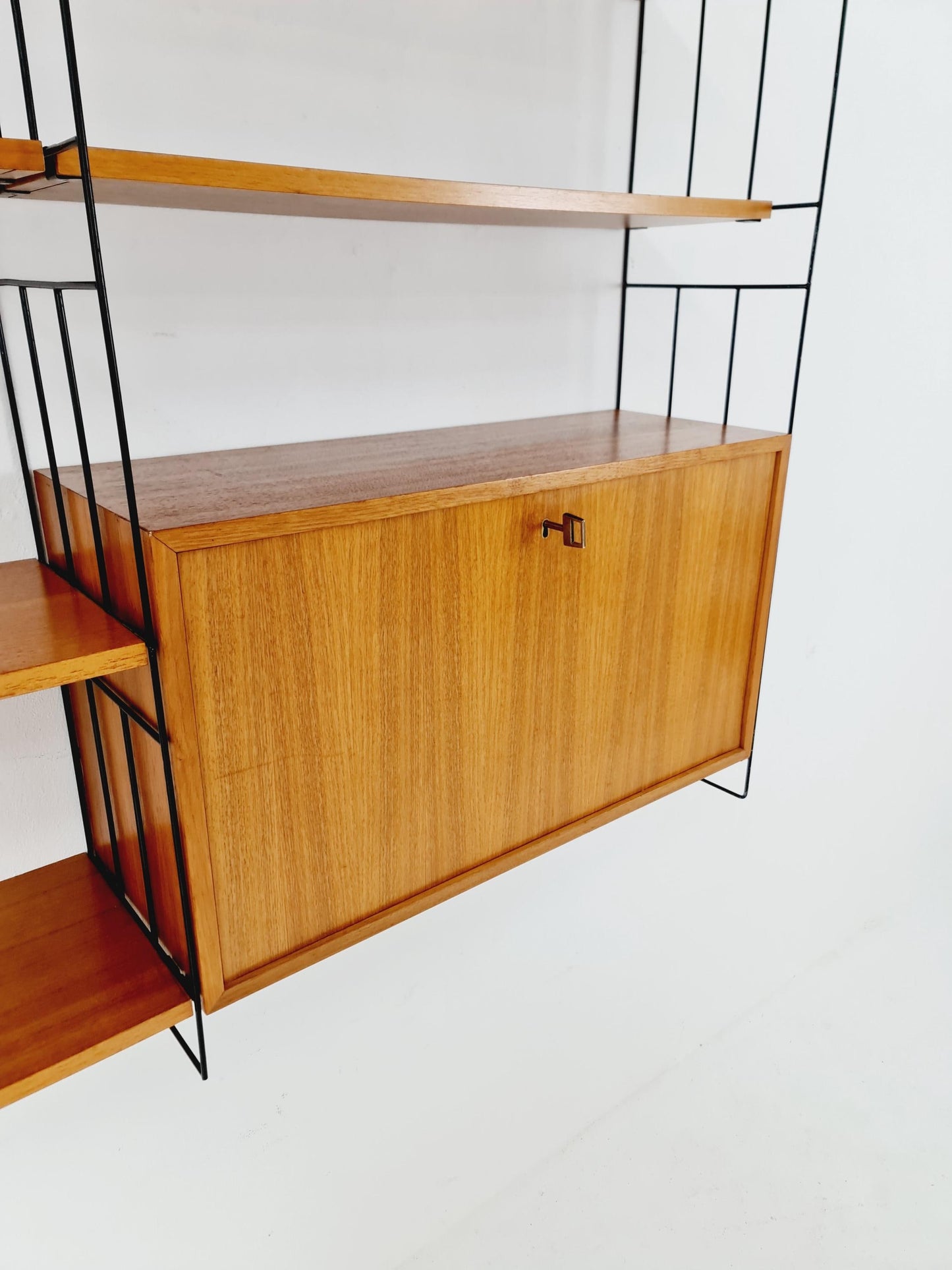 String shelf-system, bookcase cabinet teak by WHB Germany, 1950s