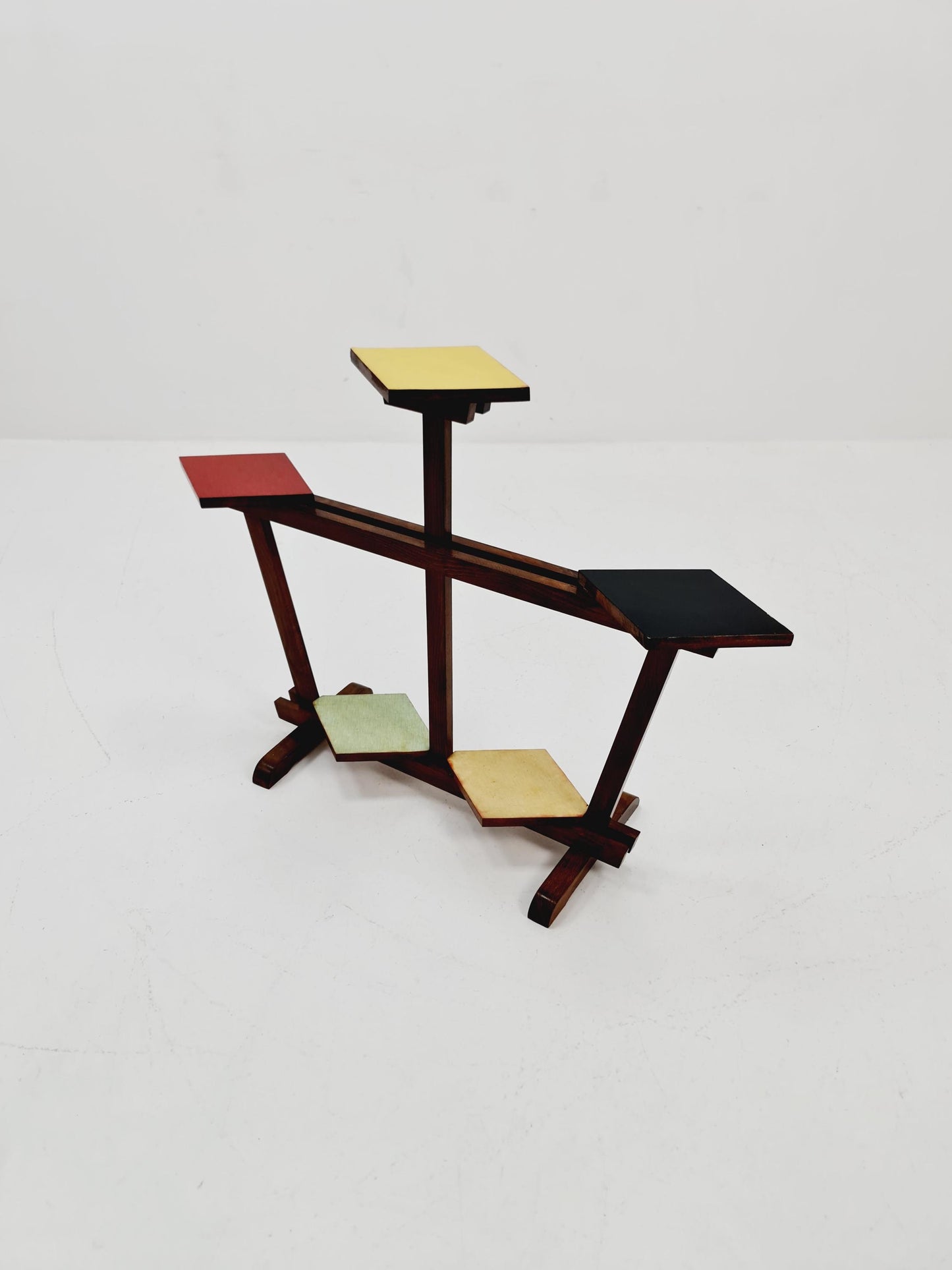 Big 1950s German Plant Stand, Colorful Vintage Mid-Century Minimalist Indoor Plant Stand Side Table Retro flower table