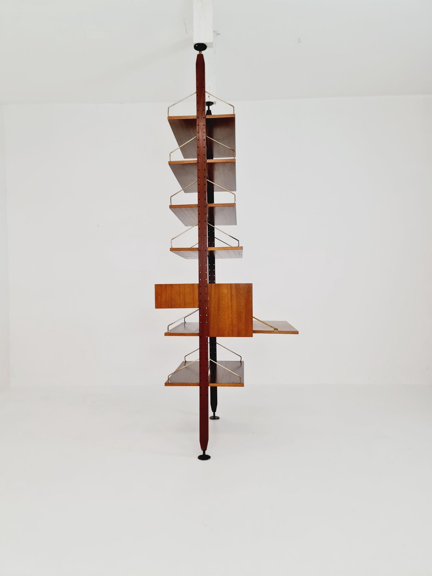 Two sides Midcentury Danish teak free standing room divider shelving Unit, by Poul Cadovius, 1960s